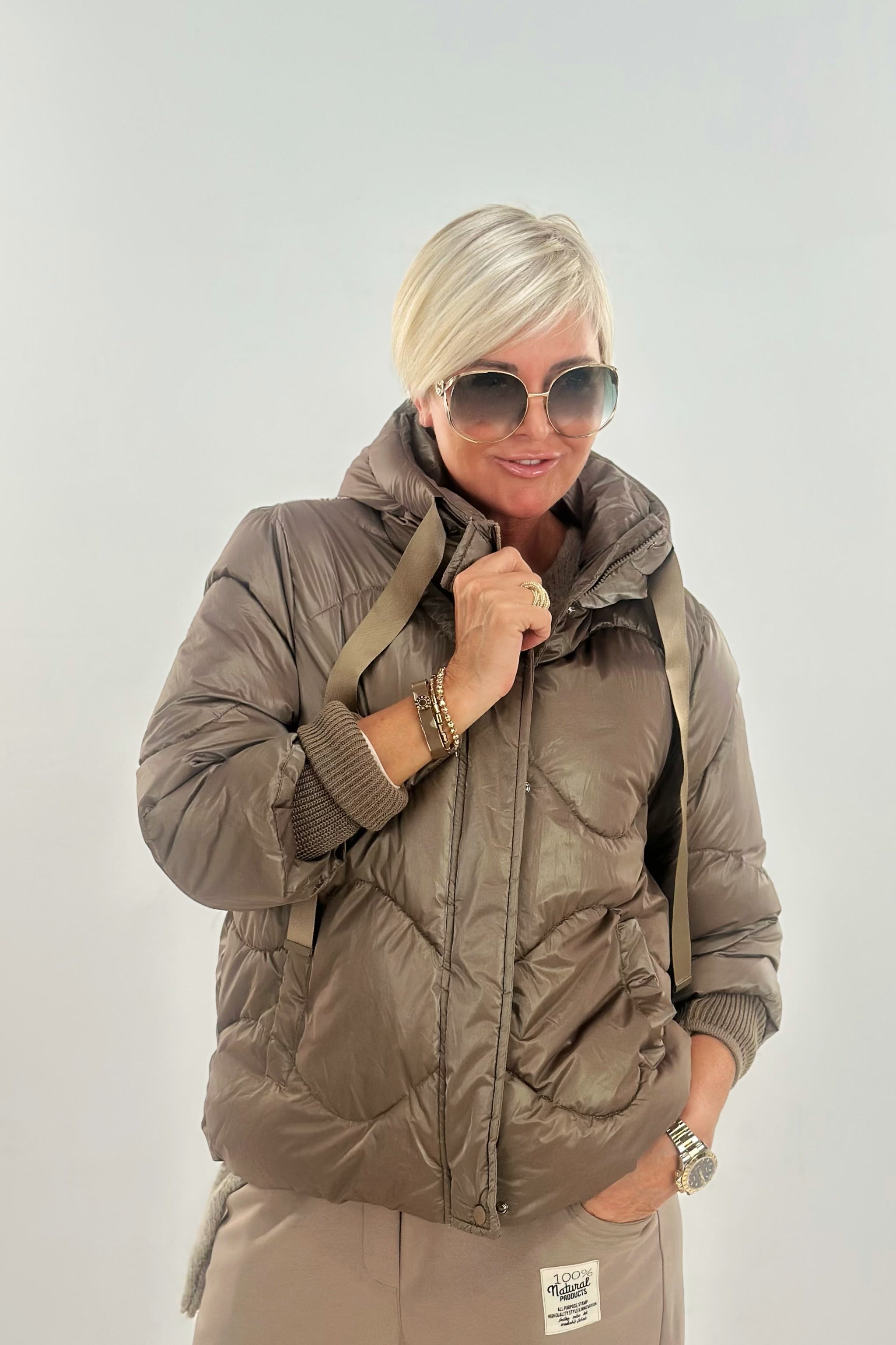 Coole Steppjacke mit engen Bündchen, bronze (braun)