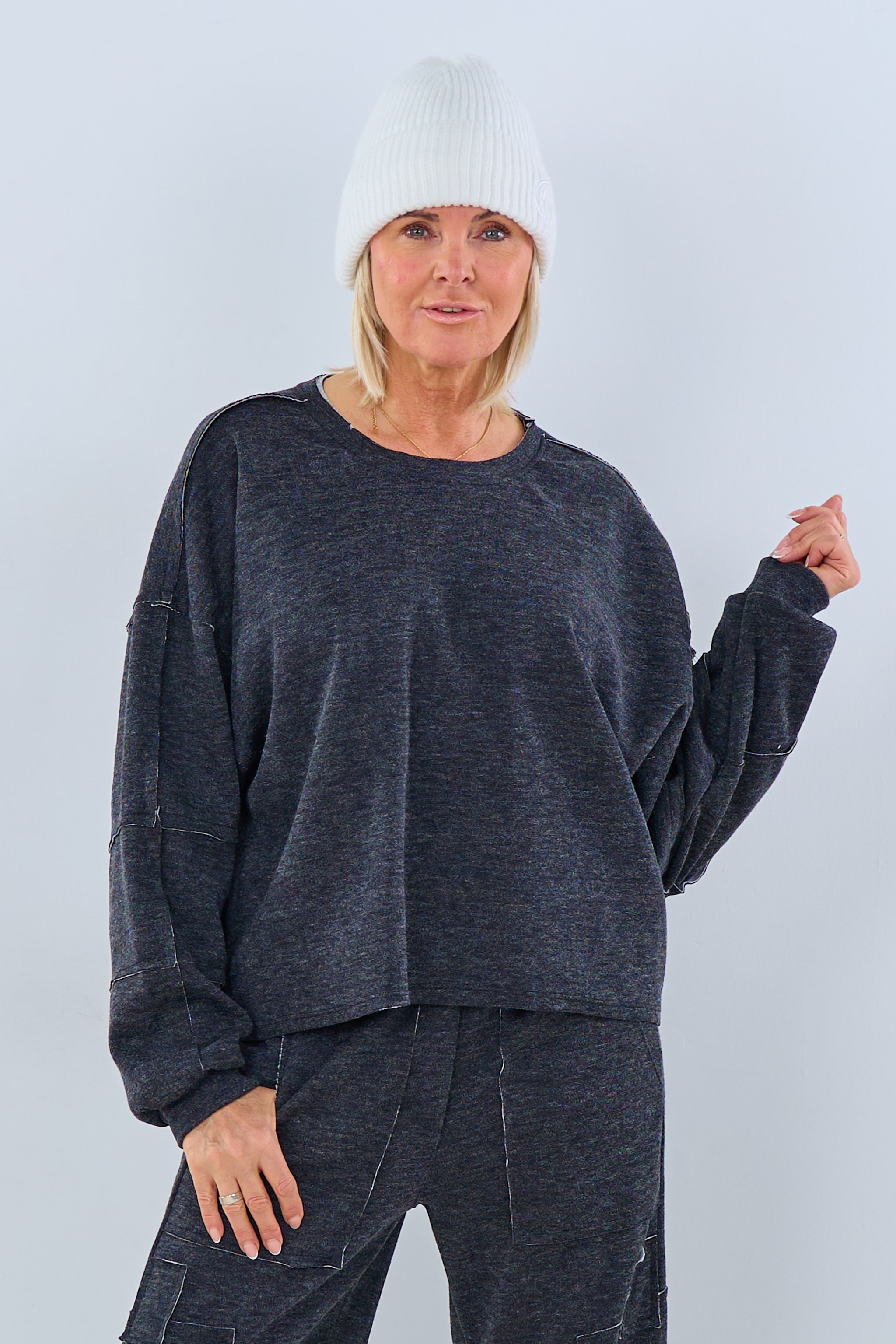 Bi-Color Pulli, anthrazit-hellgrau von Trends & Lifestyle
