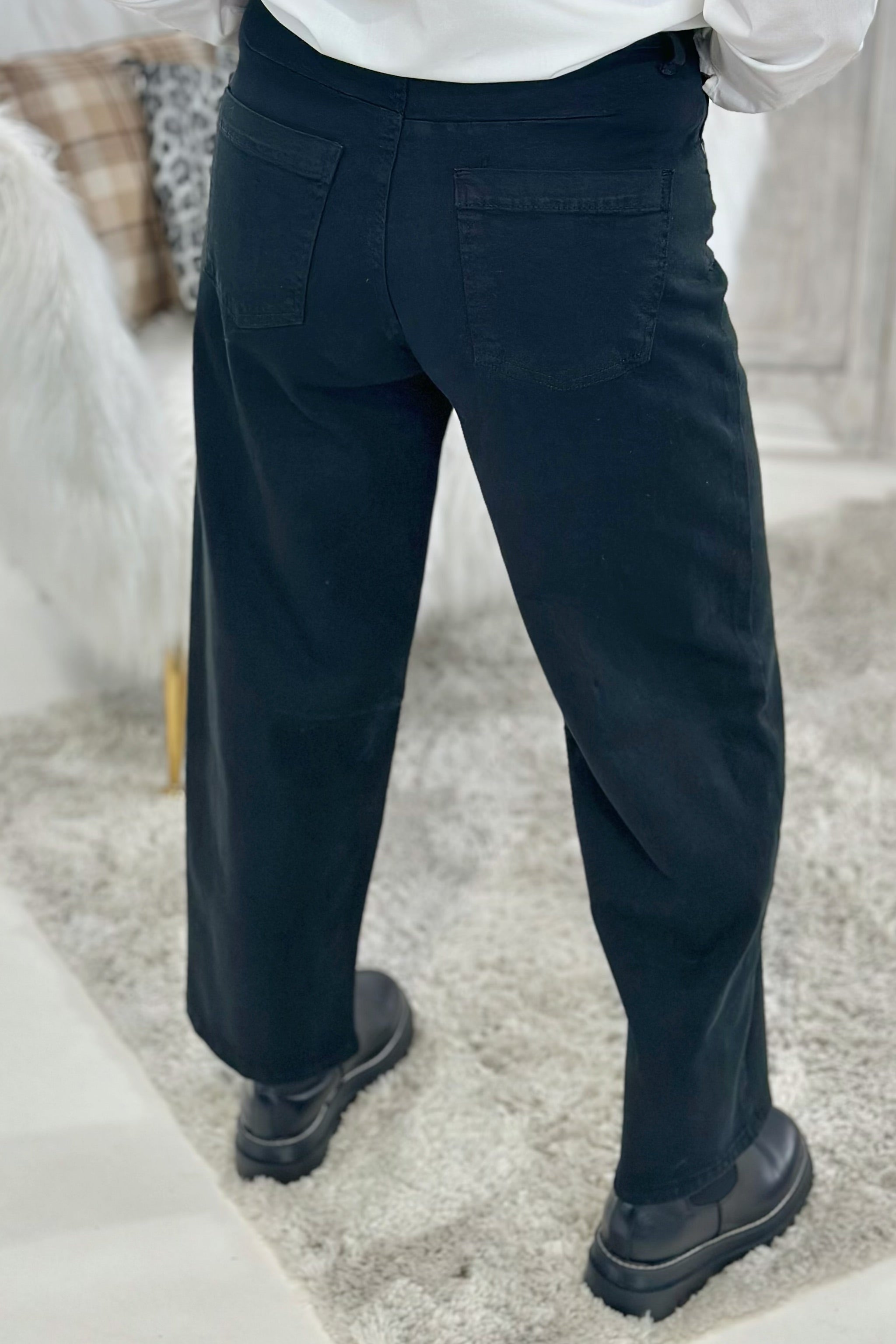 5-Pocket Balloon-Jeans, schwarz