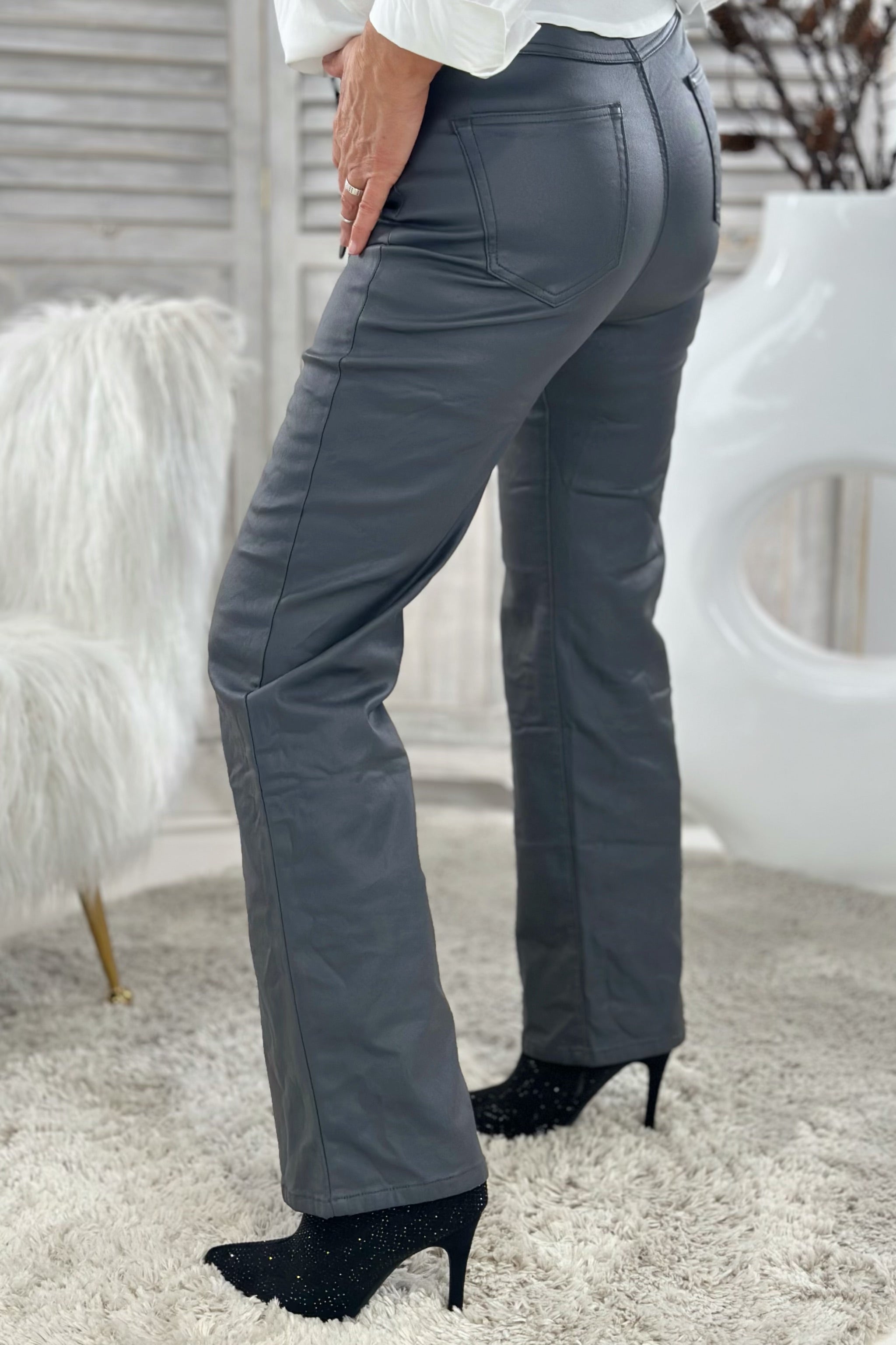 Five-Pocket Jeans, anthrazit-beschichtet