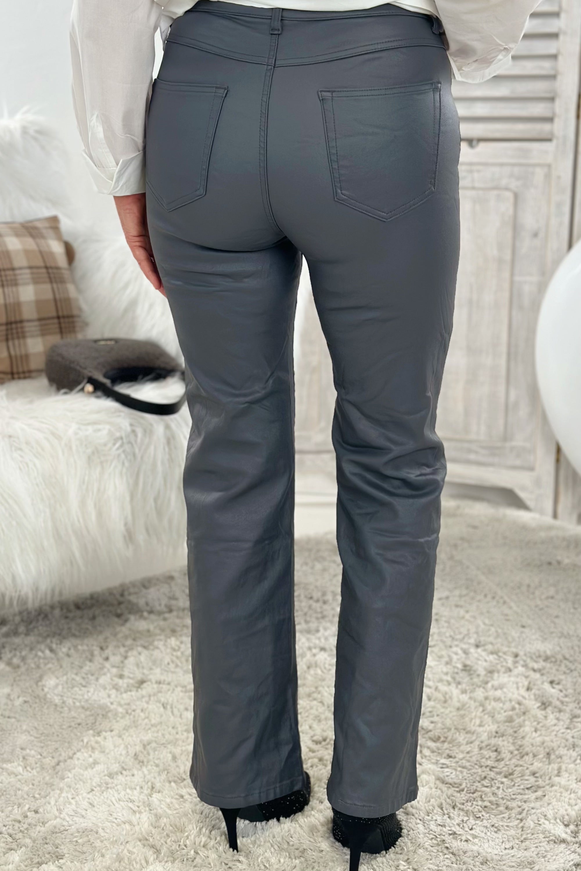 Five-Pocket Jeans, anthrazit-beschichtet