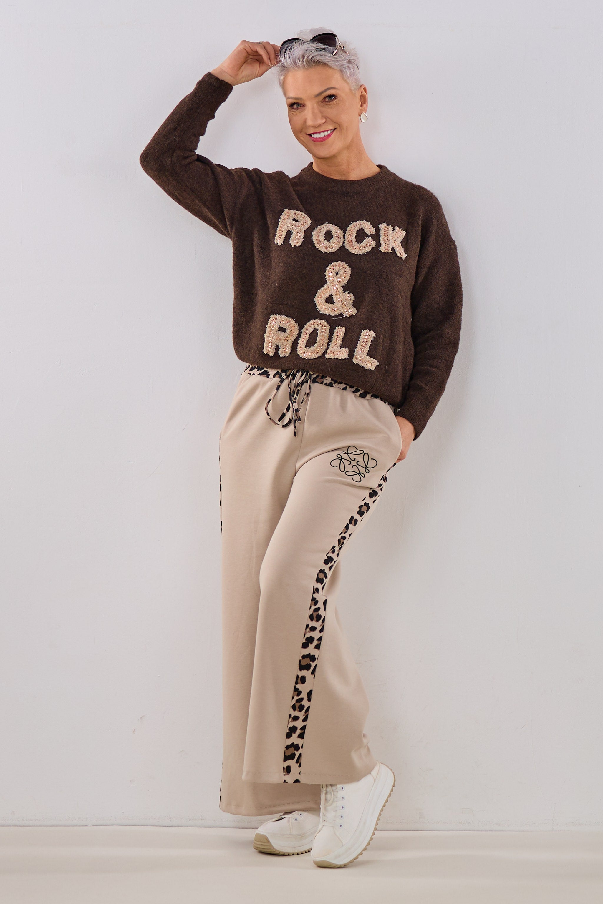 Strickpulli ROCK & ROLL, dunkelbraun