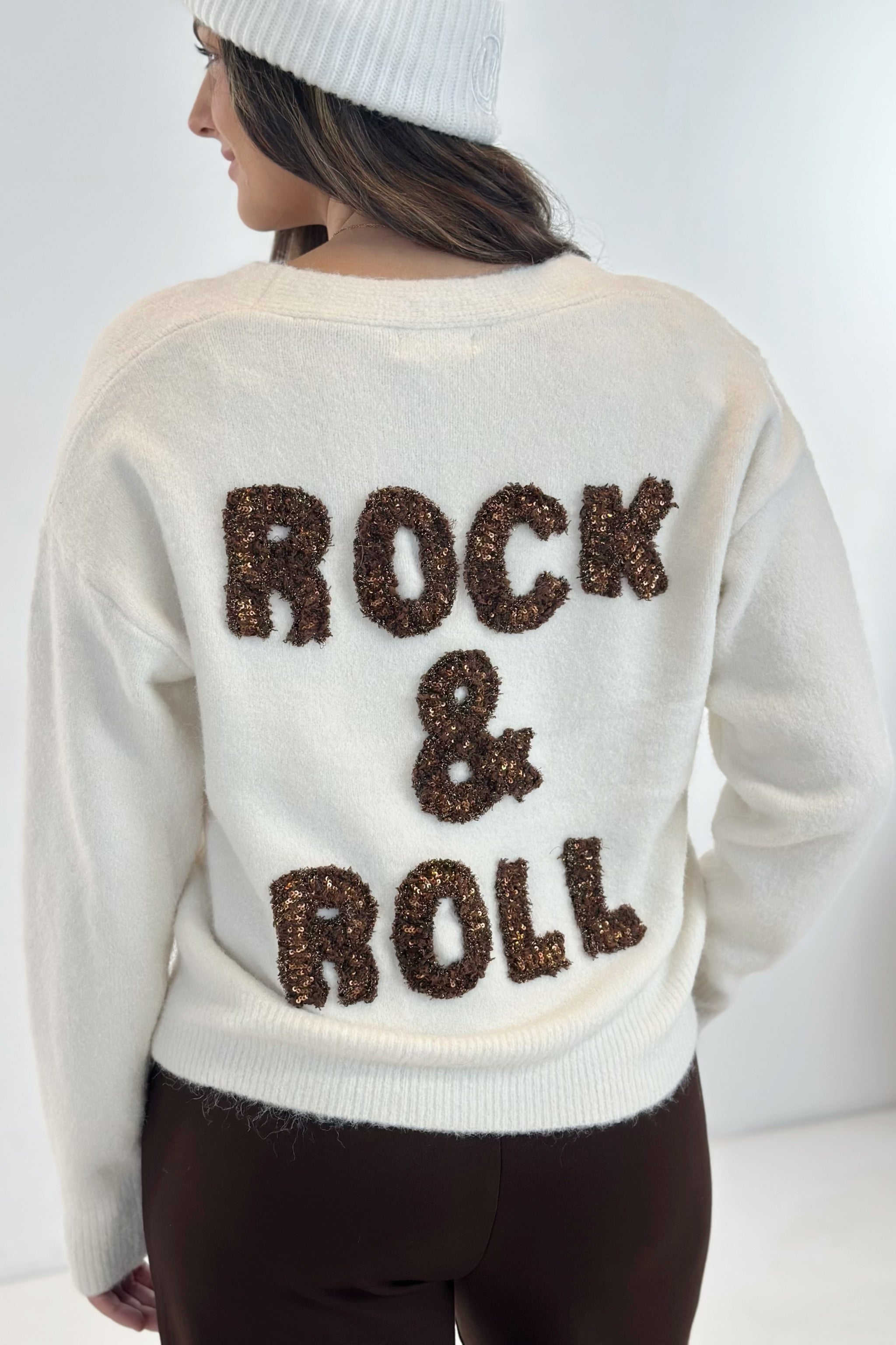 Cardigan ROCK & ROLL, ecru