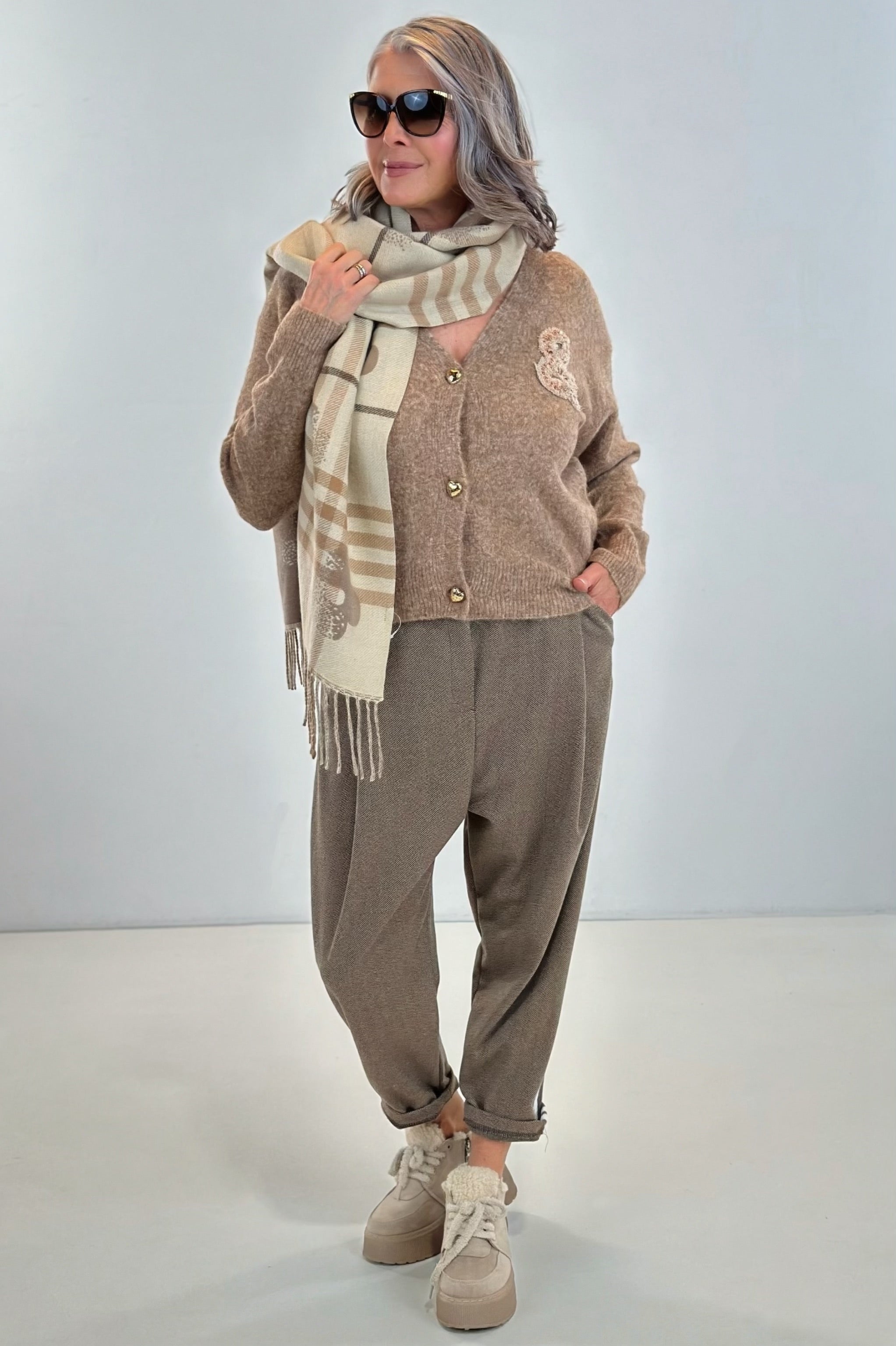 Cardigan ROCK & ROLL, camel