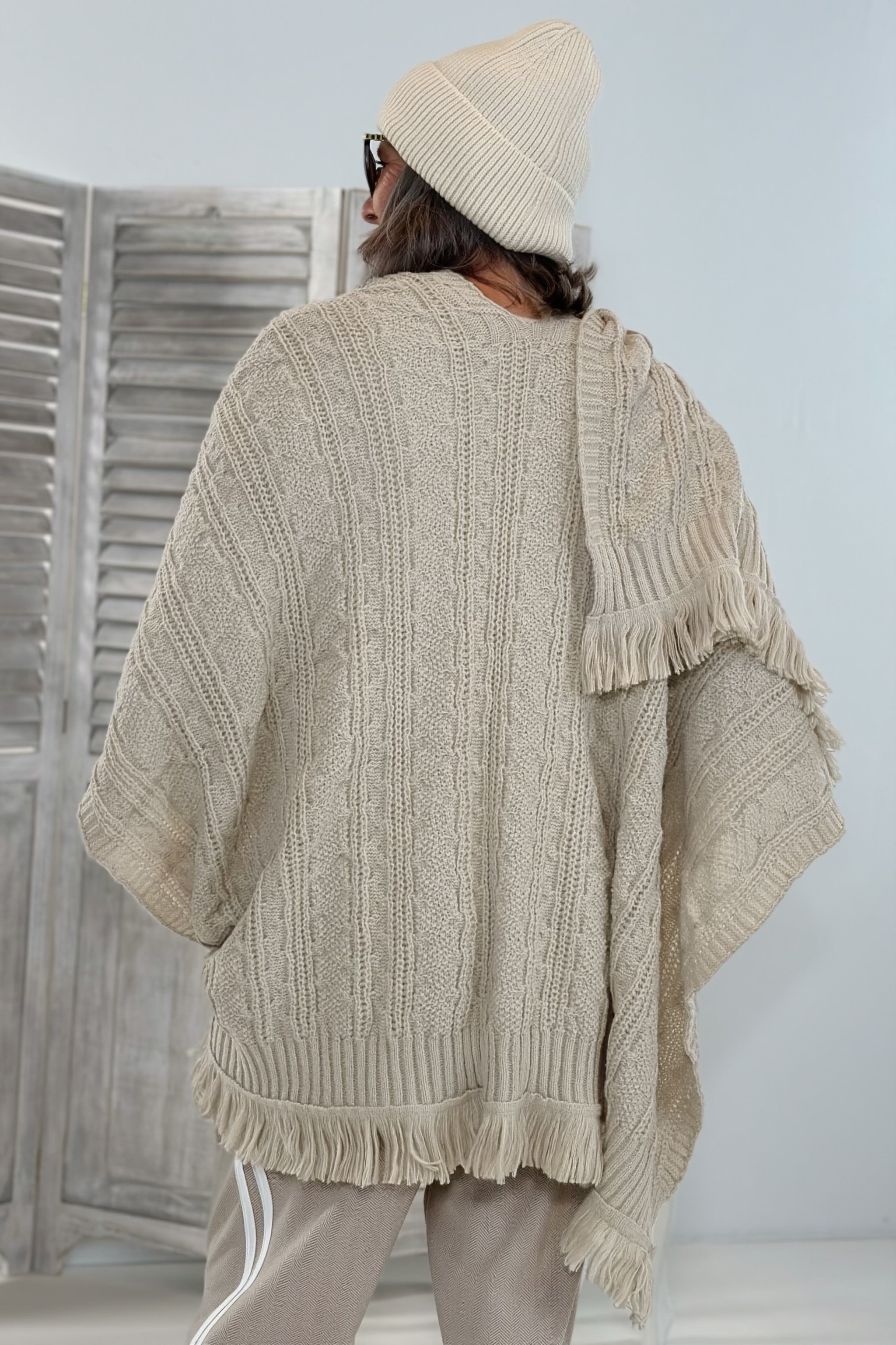 Strick-Stola, beige