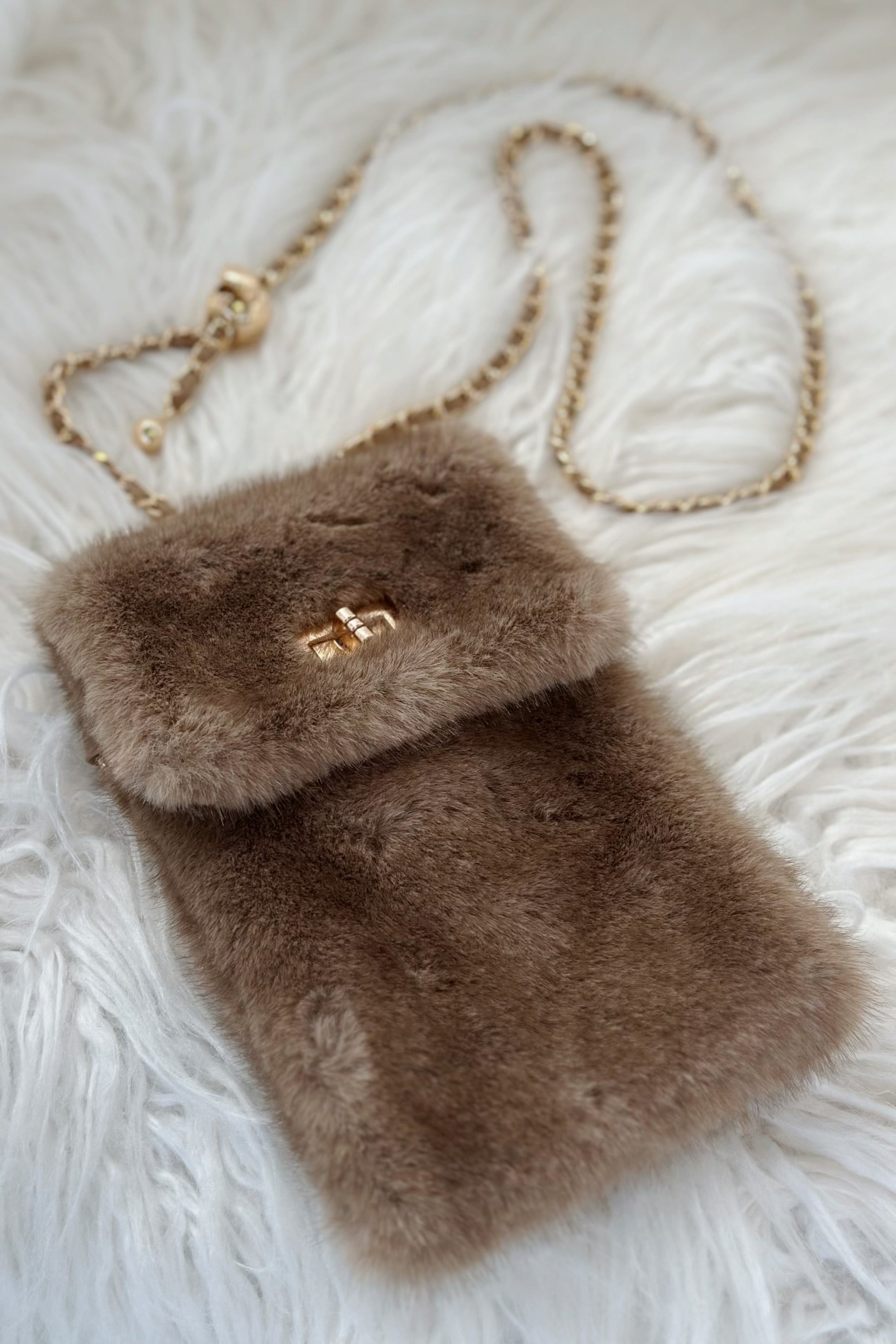 Kleine Felltasche, taupe