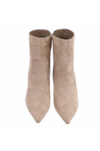 High-Heel Stiefelette in Wildlederoptik, beige