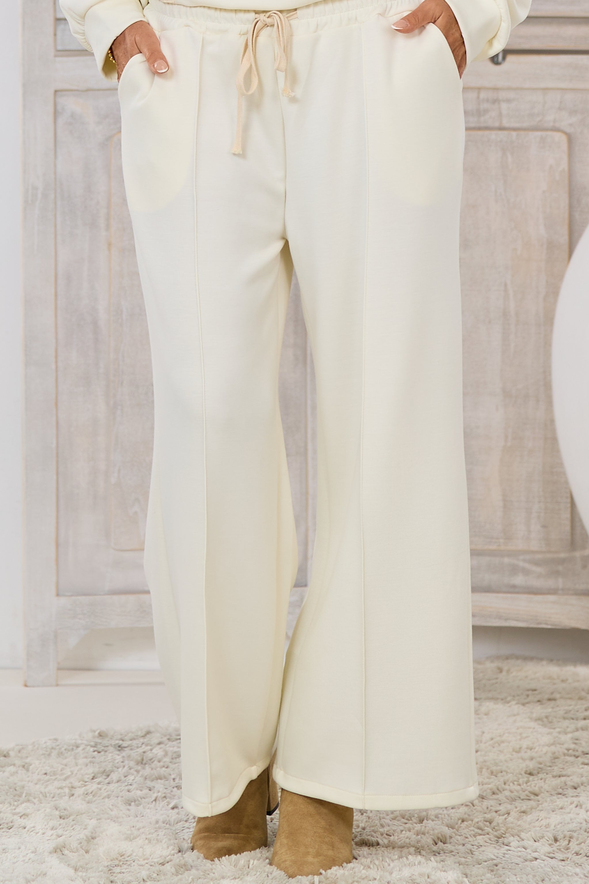 Cozy Hose mit Biese, creme