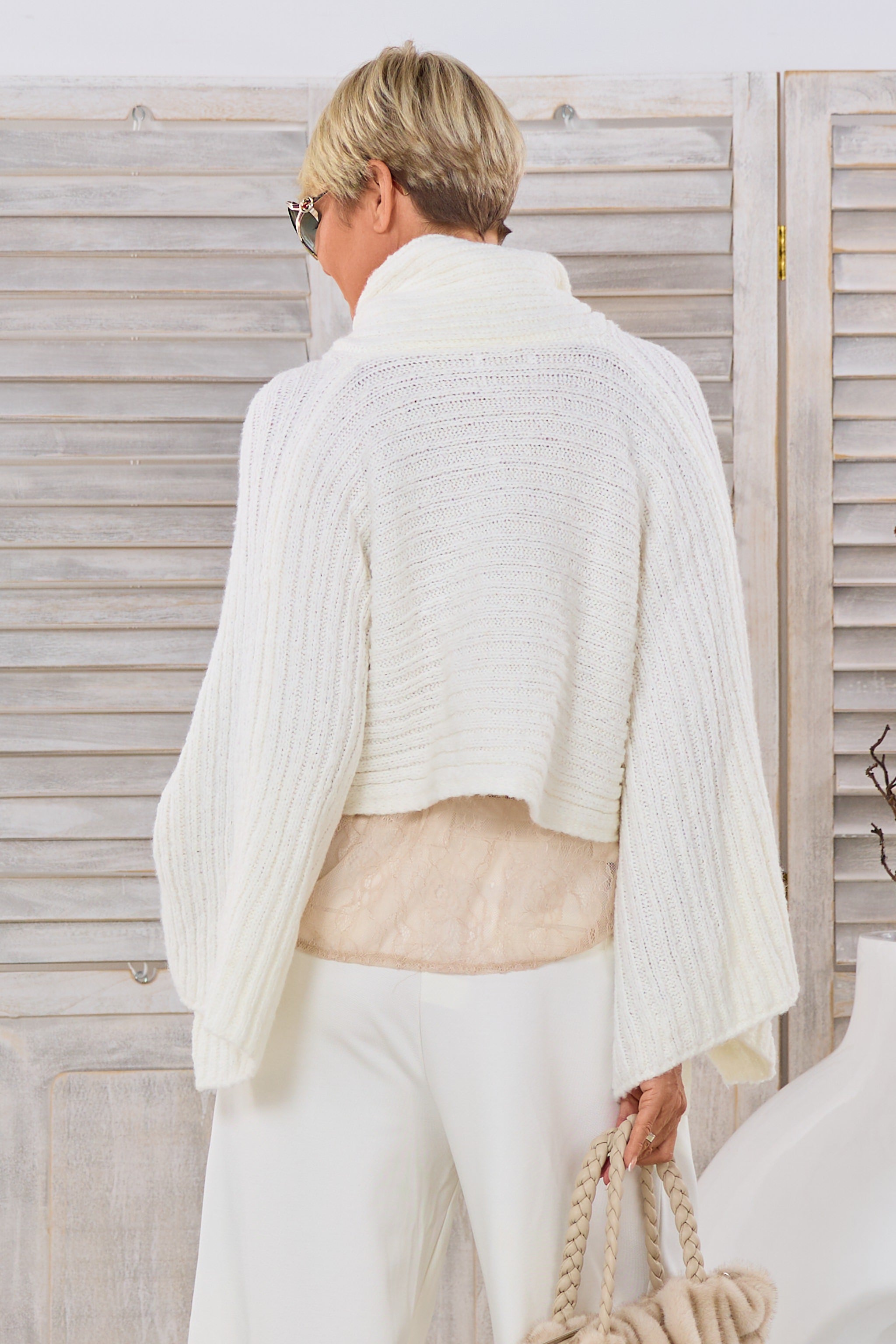 Poncho/Pulli/Cape, ecru