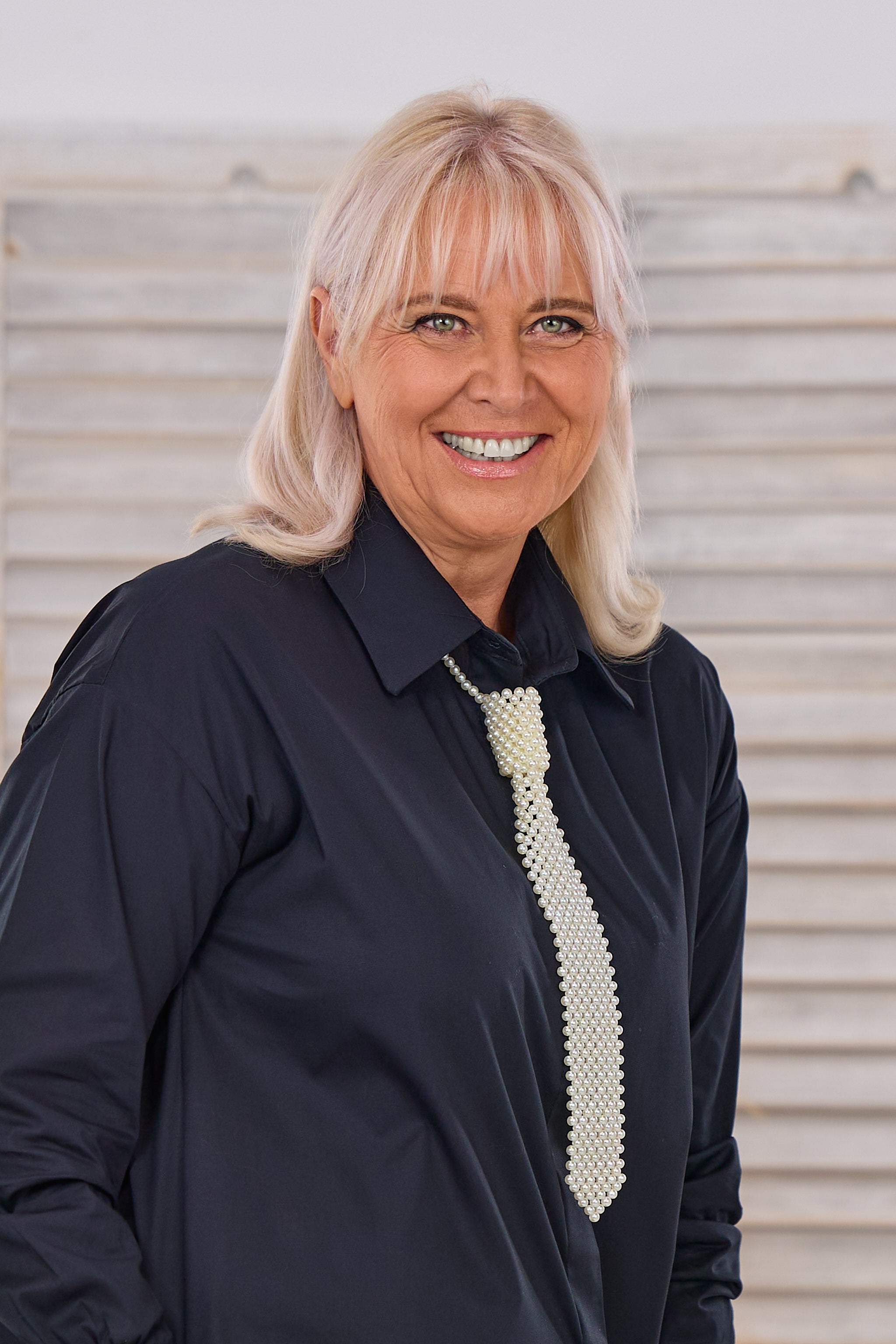 Perlen Krawatte, creme-perlmutt