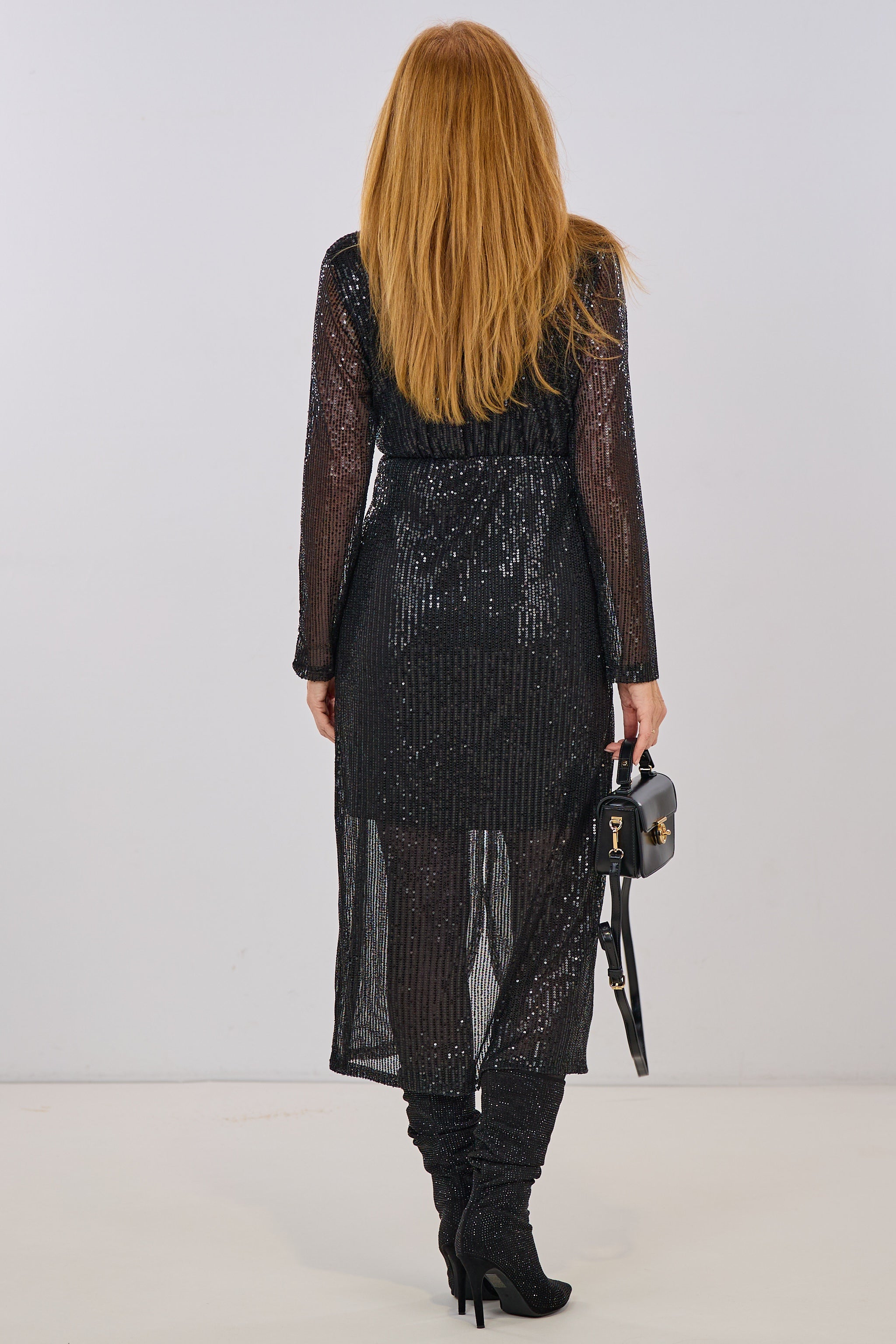 Paillettenkleid, schwarz