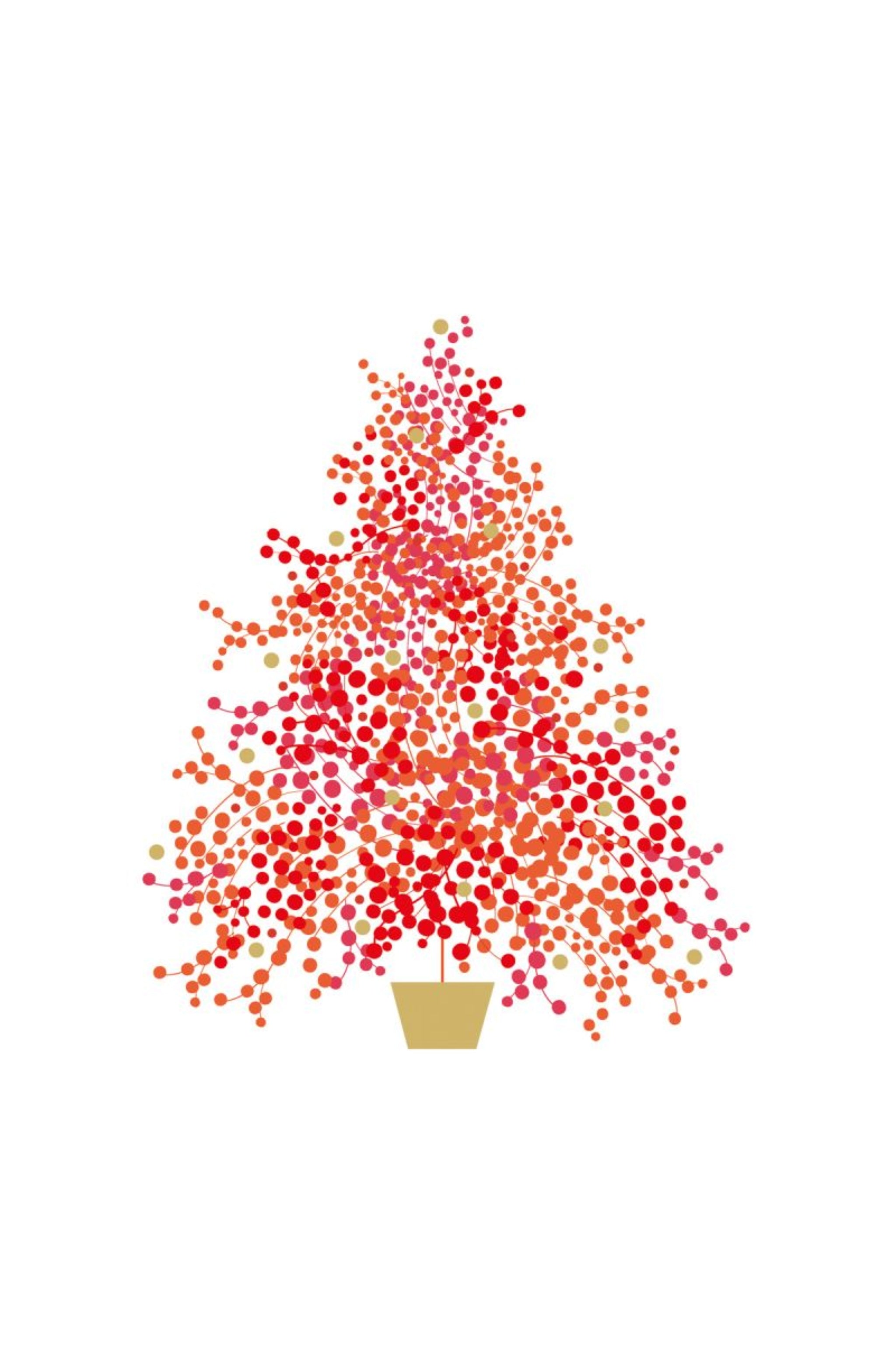 Servietten: roter Tannenbaum, weiß-rot