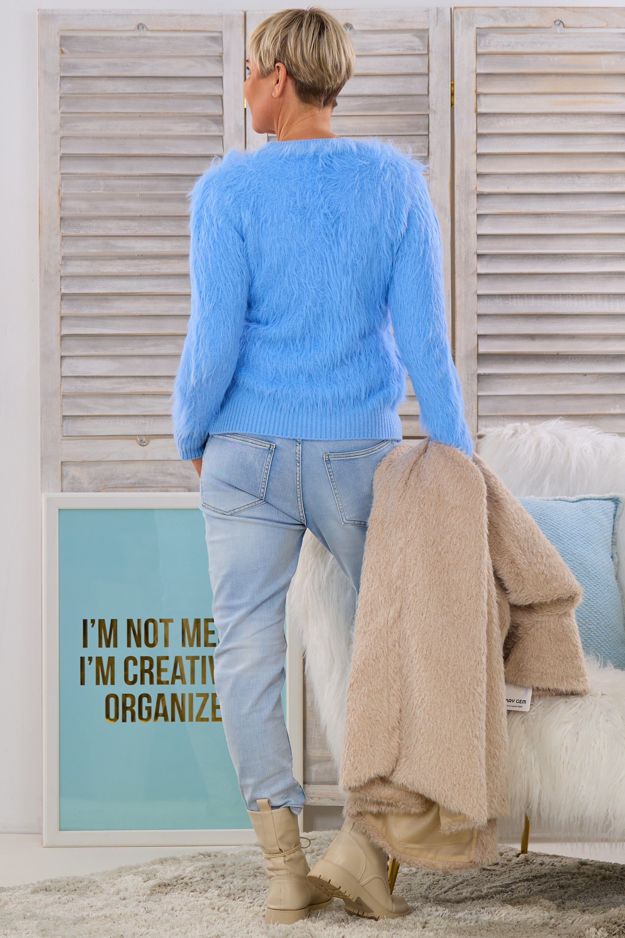 Mega kuscheliger Pulli, hellblau