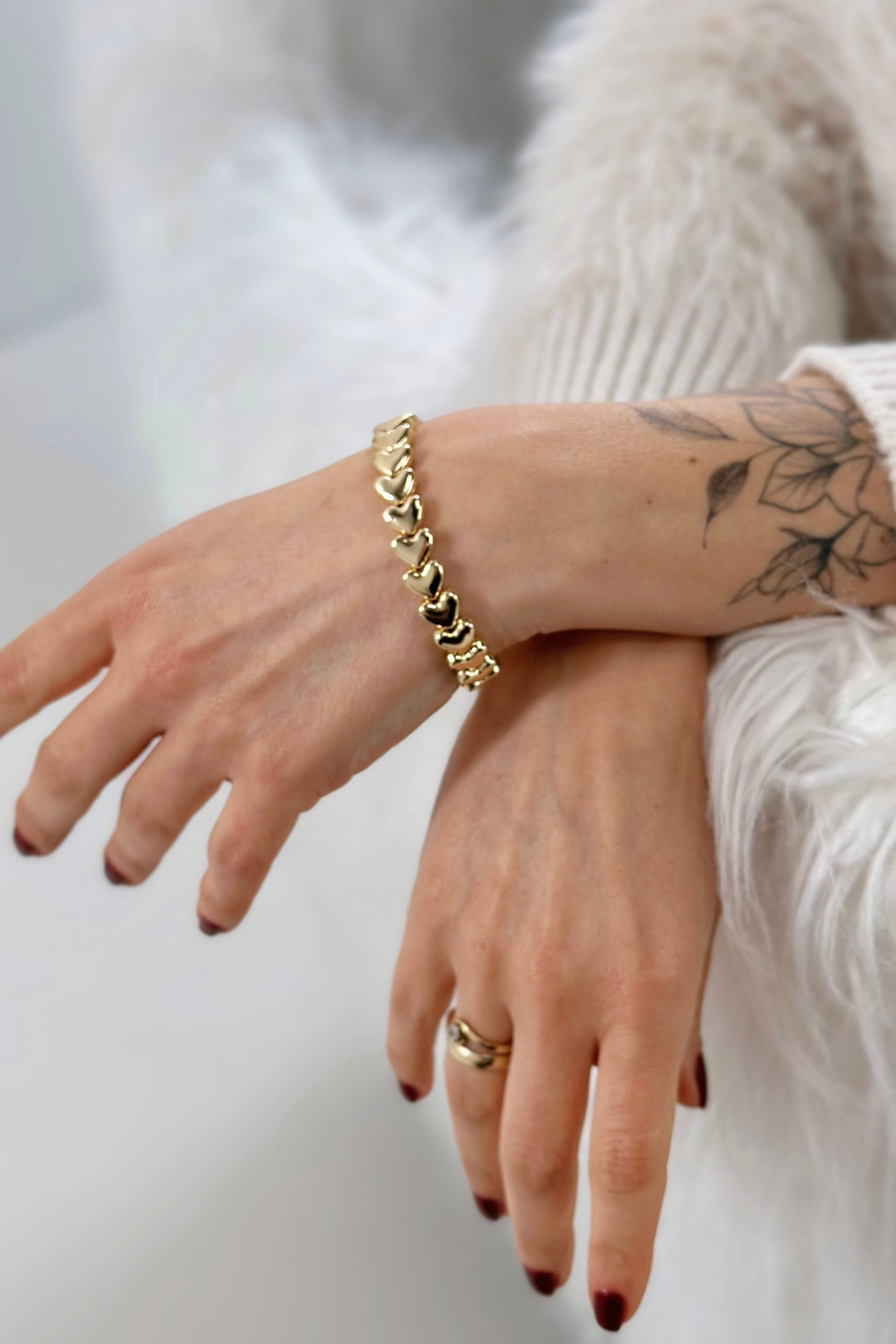 Armband HEARTS, klein, gold