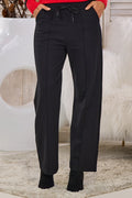 Weiche Hose mit Biese, schwarz