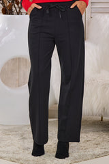 Weiche Hose mit Biese, schwarz