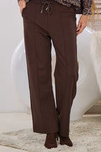 Weiche Hose mit Biese, braun