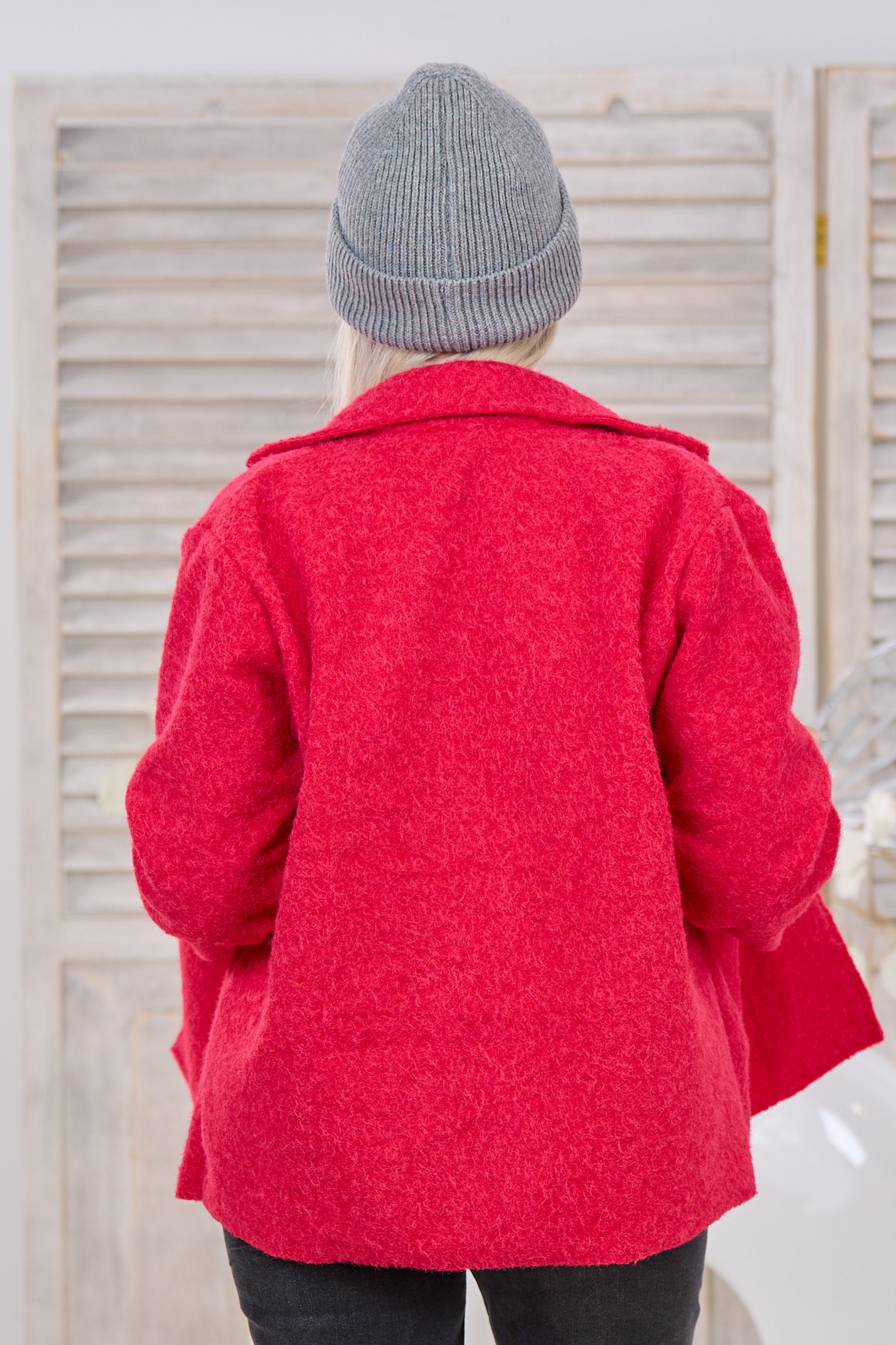 Kurzjacke in Woll-Optik, pink