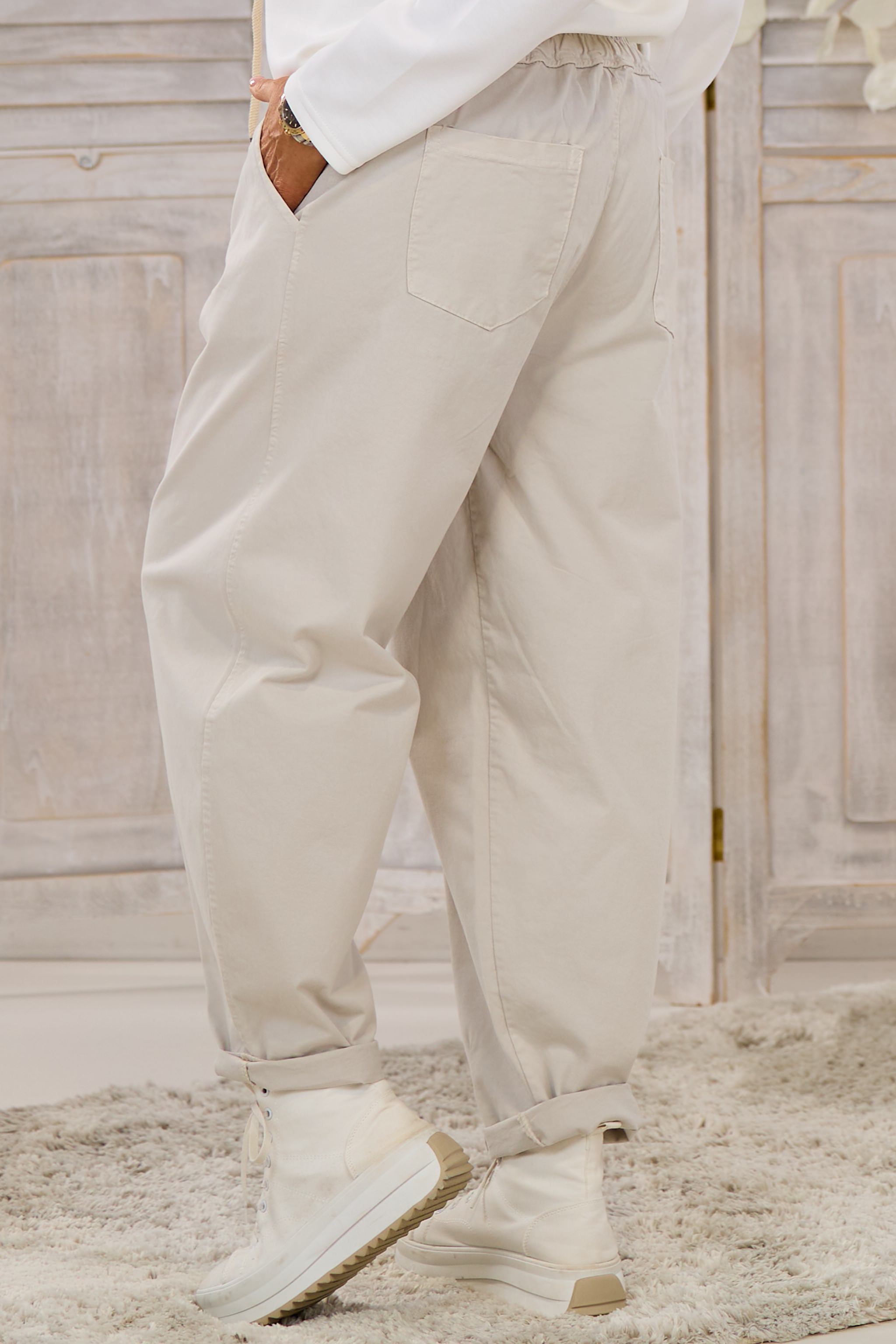 Baggy Hose im Balloon-Style, stein