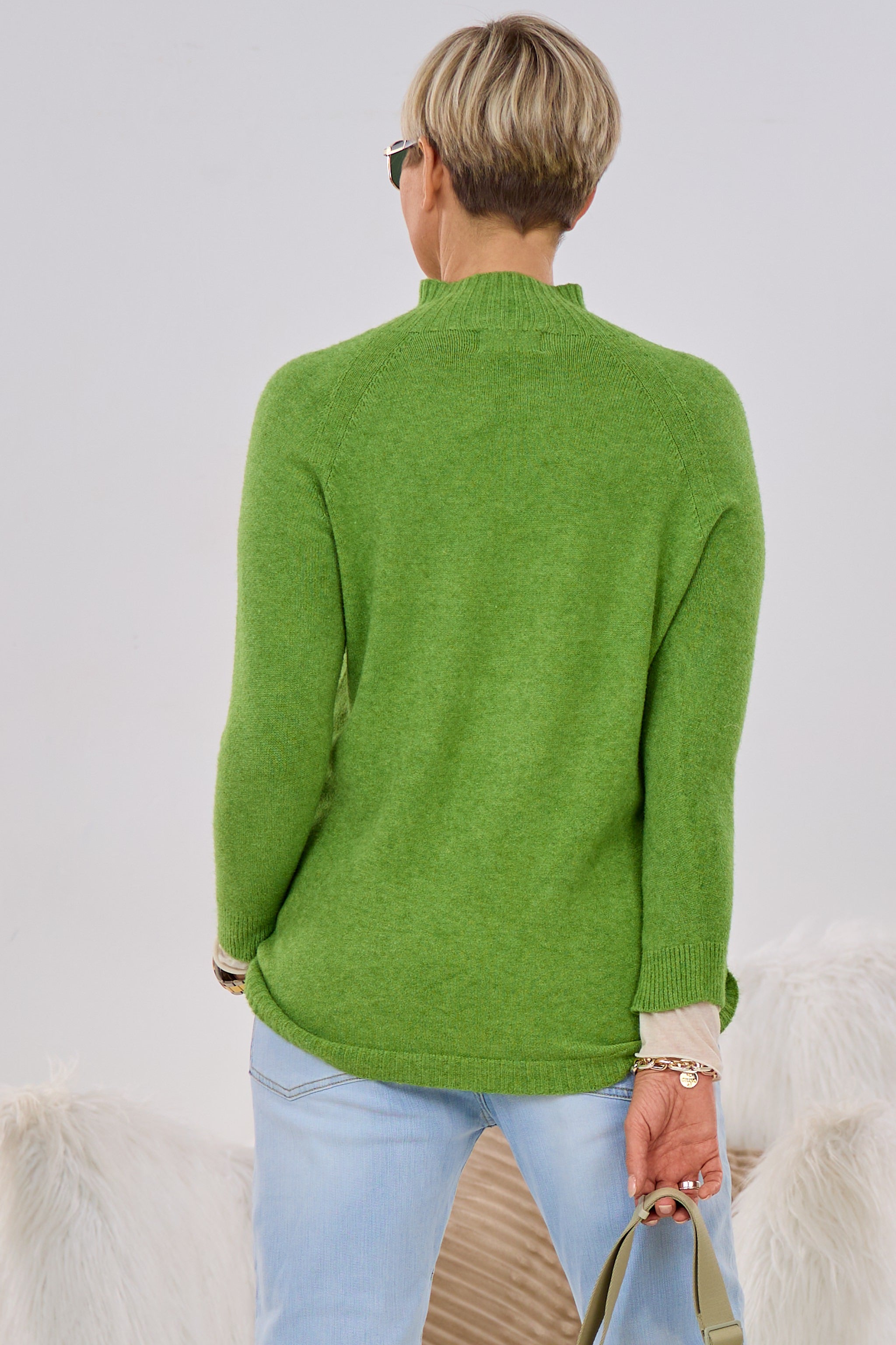 Strickpullover mit Turtleneck, grün