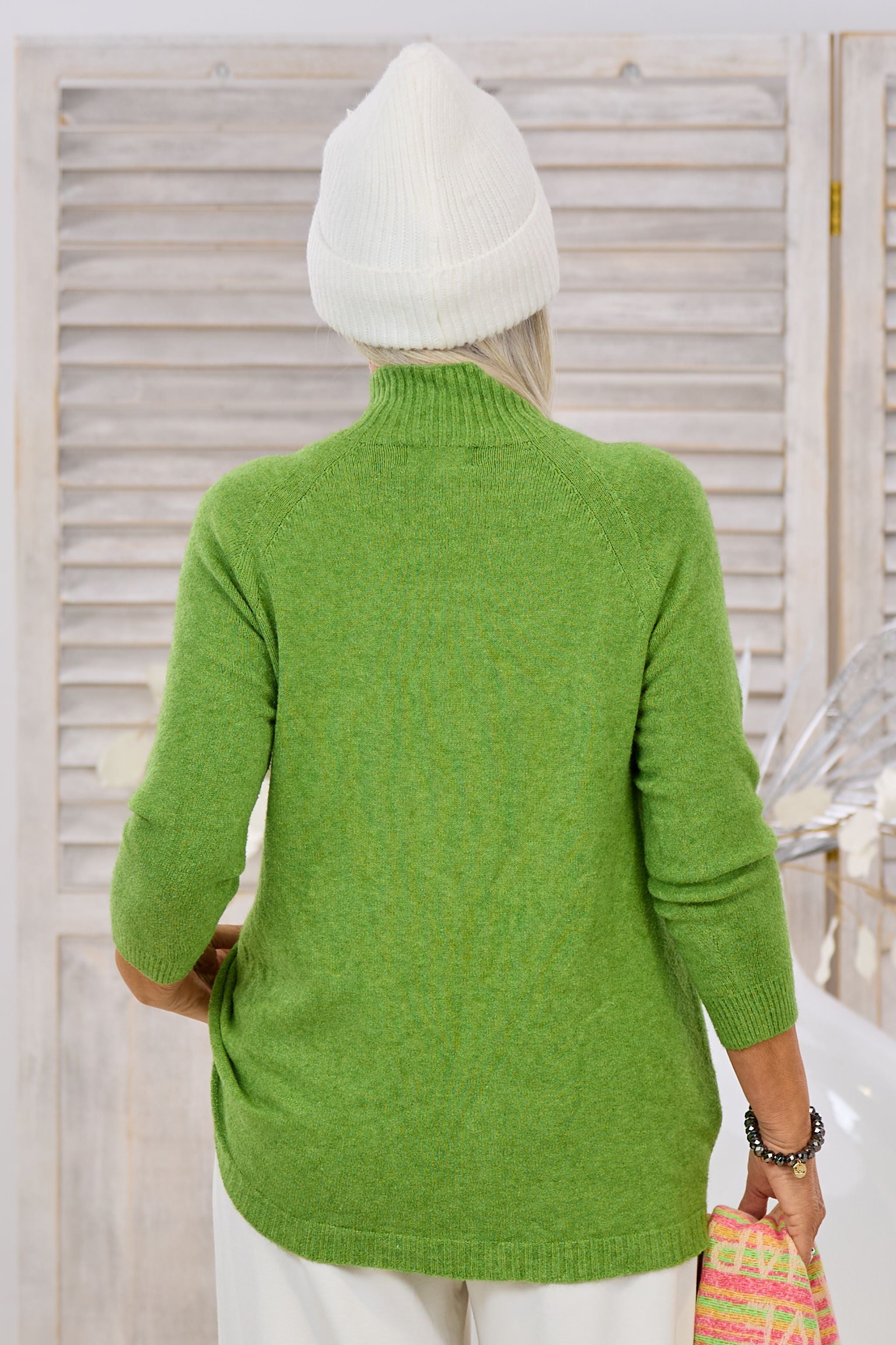 Strickpullover mit Turtleneck, grün