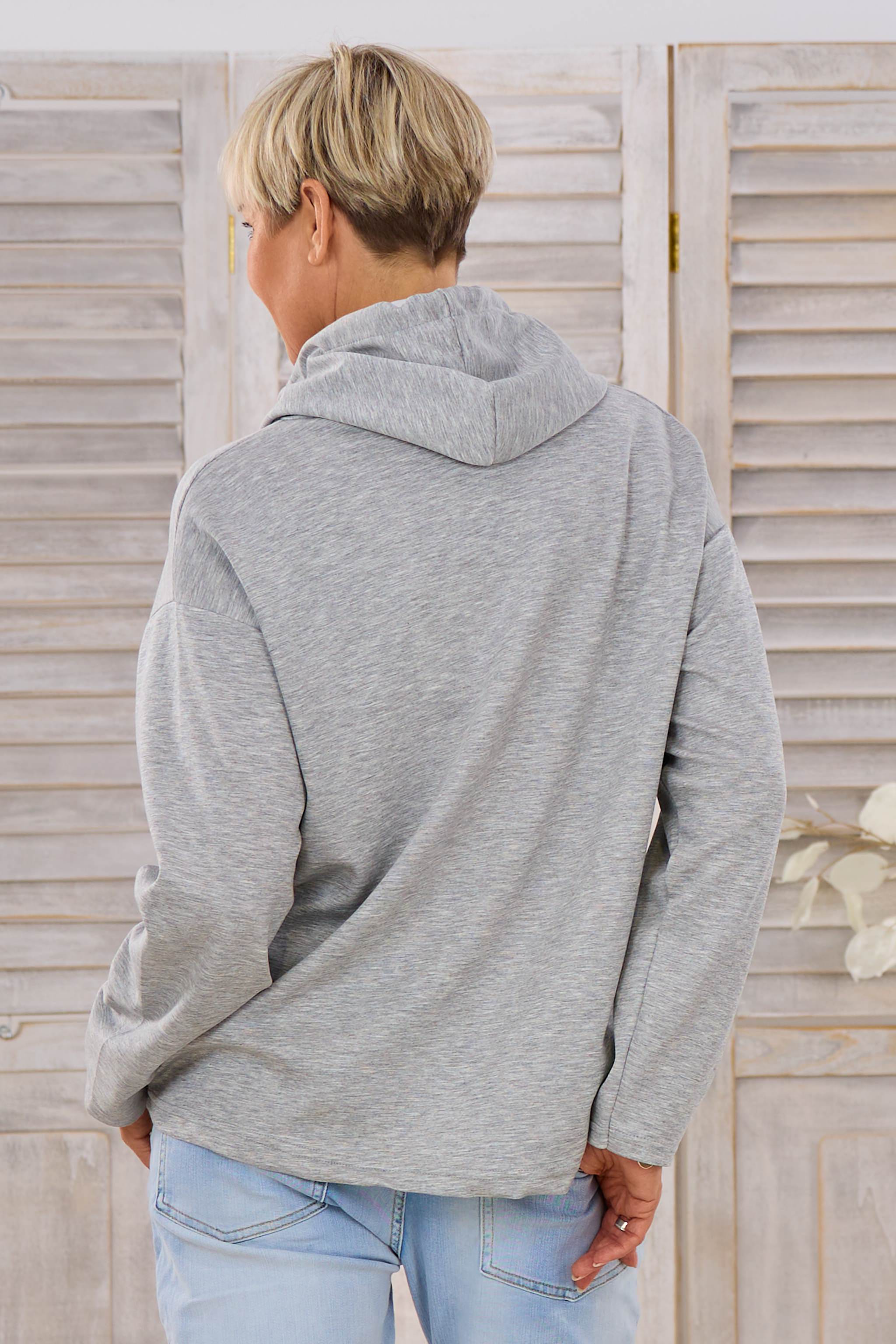 Cozy Hoodie MOIN, grau-neonpink