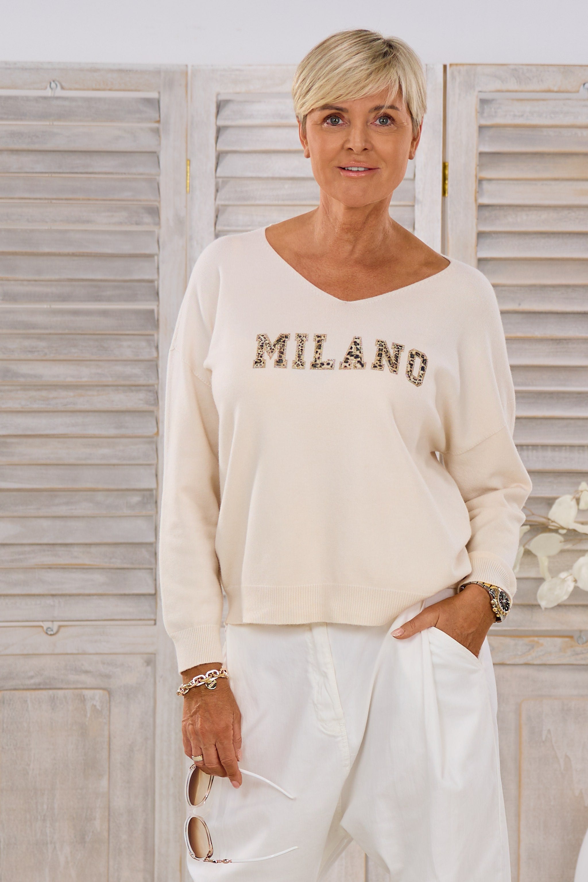 Strickpulli MILANO, creme