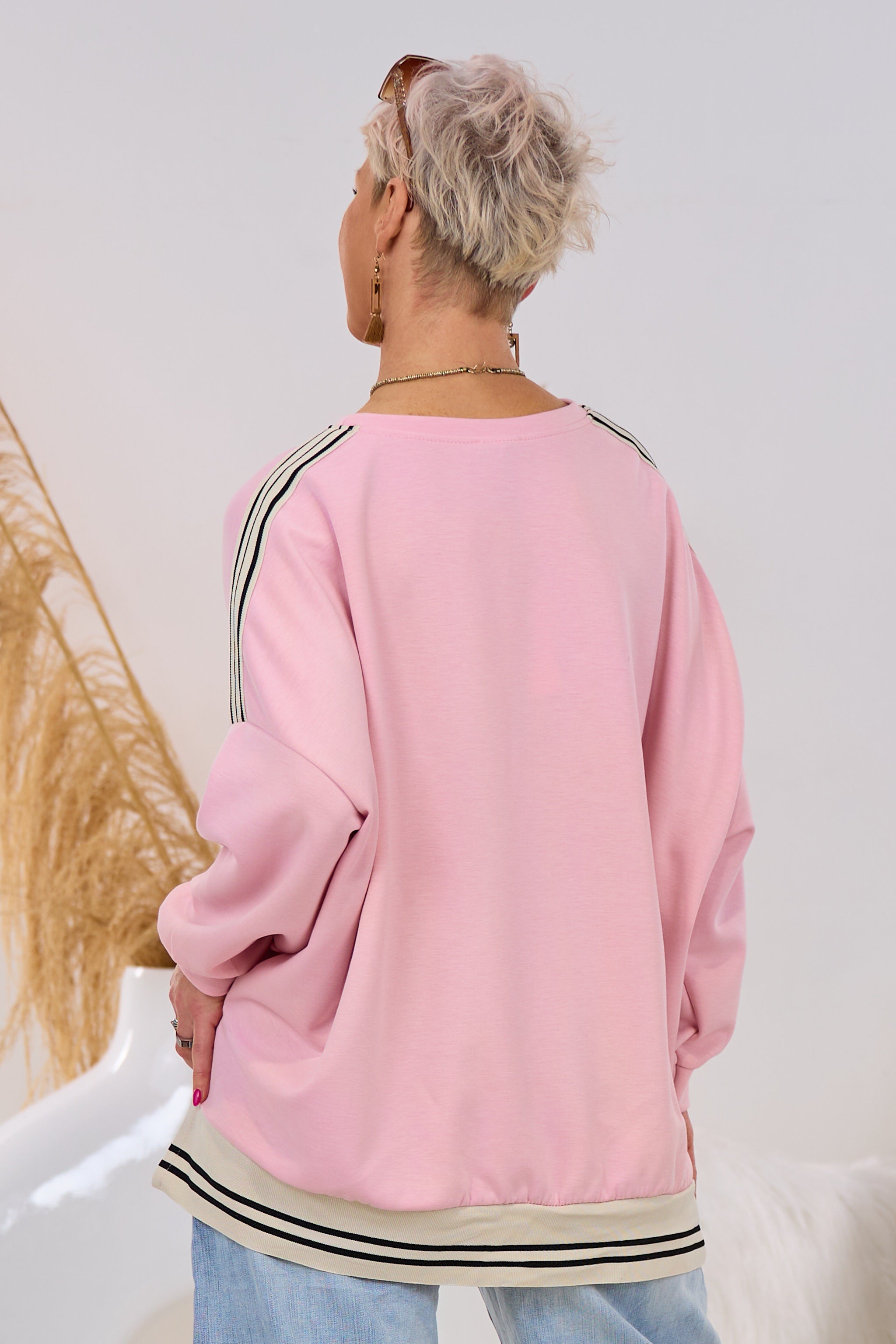 Oversized Shirt mit Print, rosa-bunt