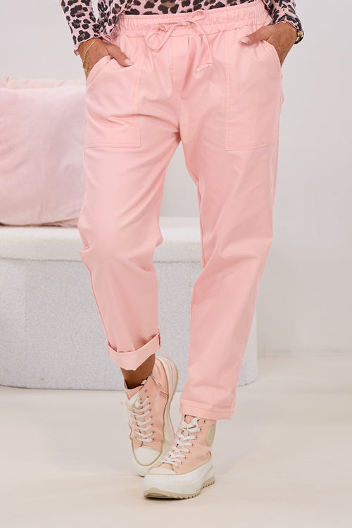 Baumwollhose mit aufgesetzten Taschen, rosa