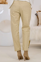 Baumwollhose mit aufgesetzten Taschen, beige