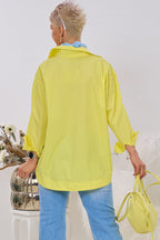 Oversized Bluse mit Taschen, gelb