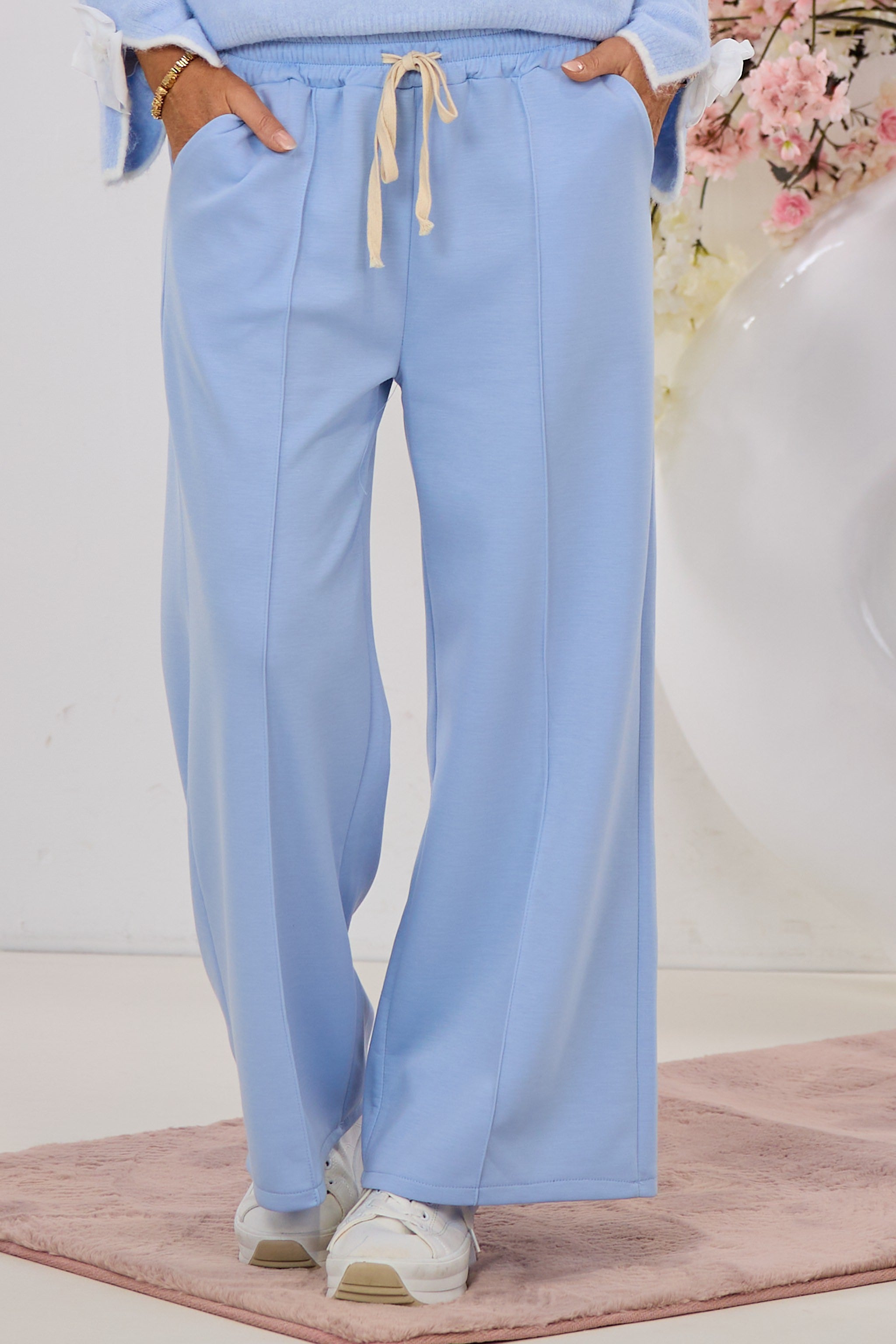 Cozy Hose mit Biese, hellblau