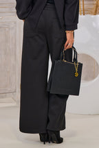 Cozy Hose mit Biese, schwarz
