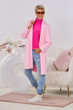 Leichter Mantel mit Reverskragen, rosa