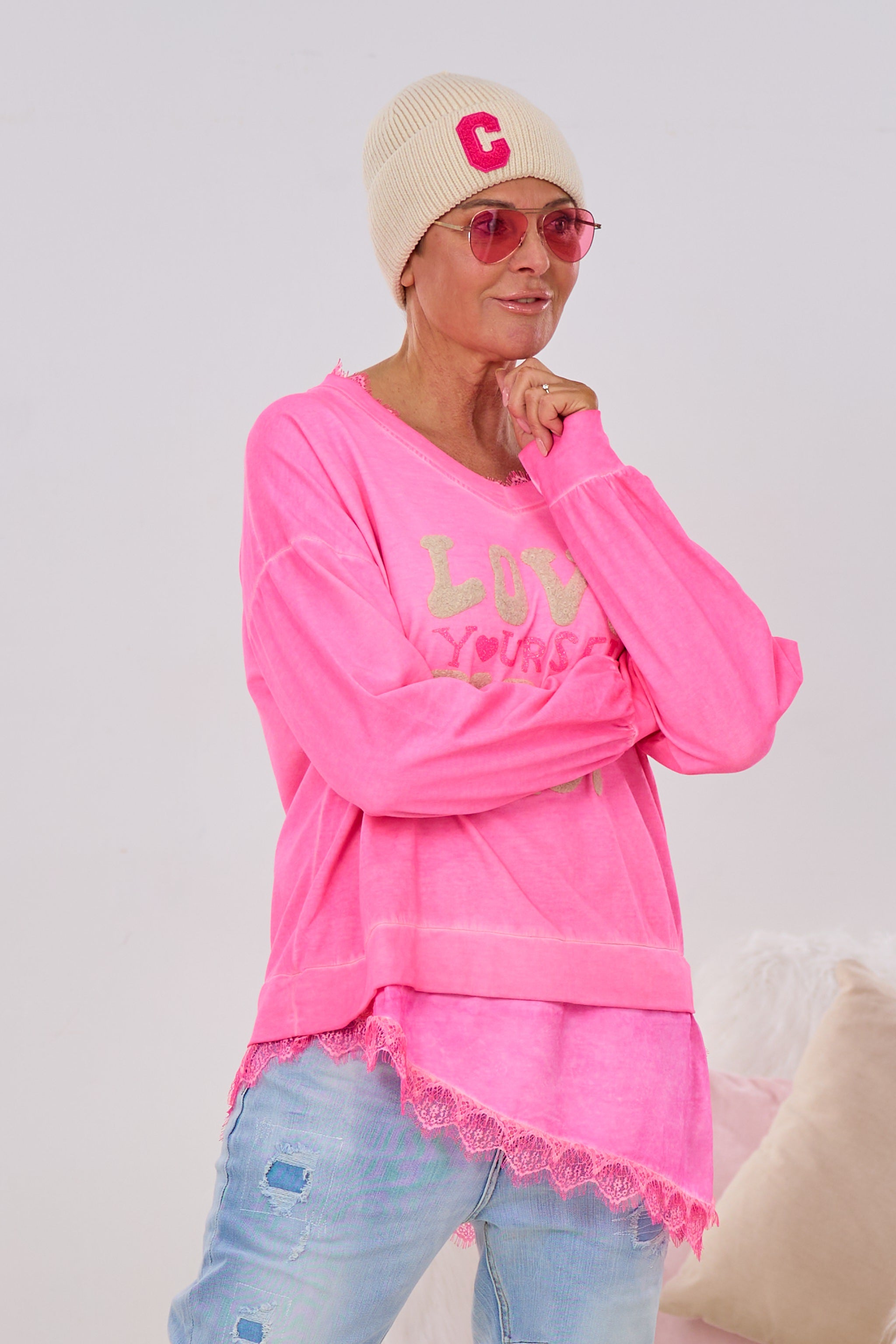 Sweaty love yourself, neon pink