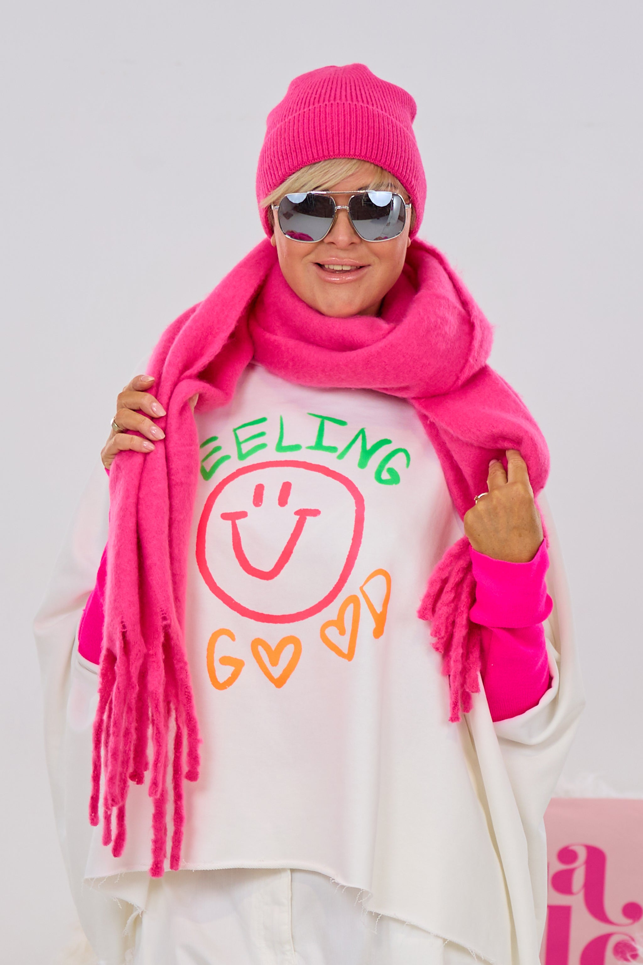 kuscheliger Fransenschal, pink