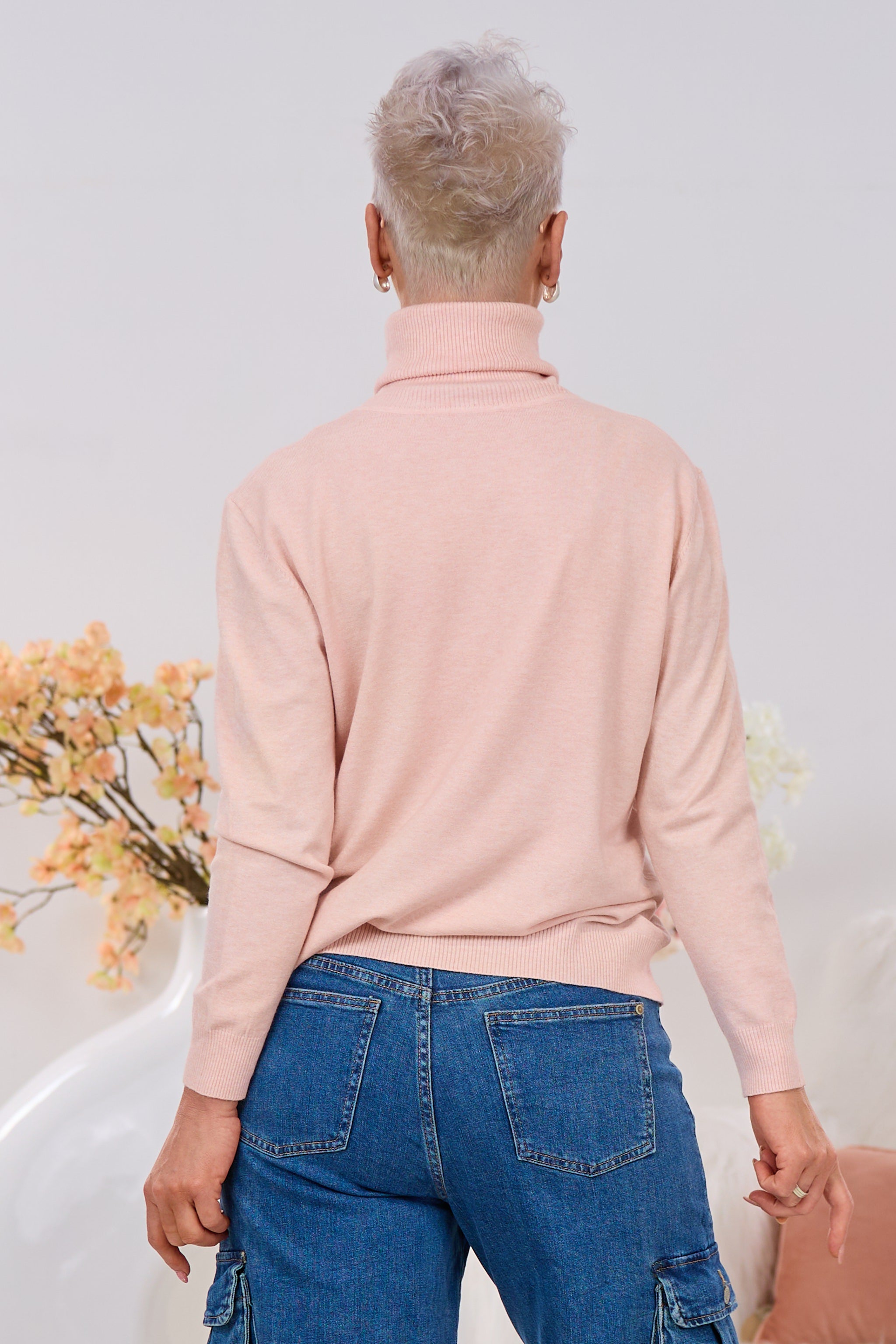 Rollkragen Pulli "Senora", altrosa