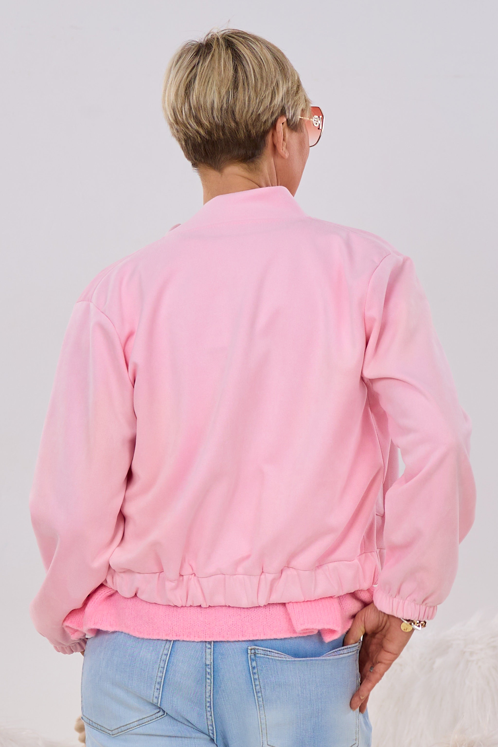Blouson in Waschleder-Optik, rosa