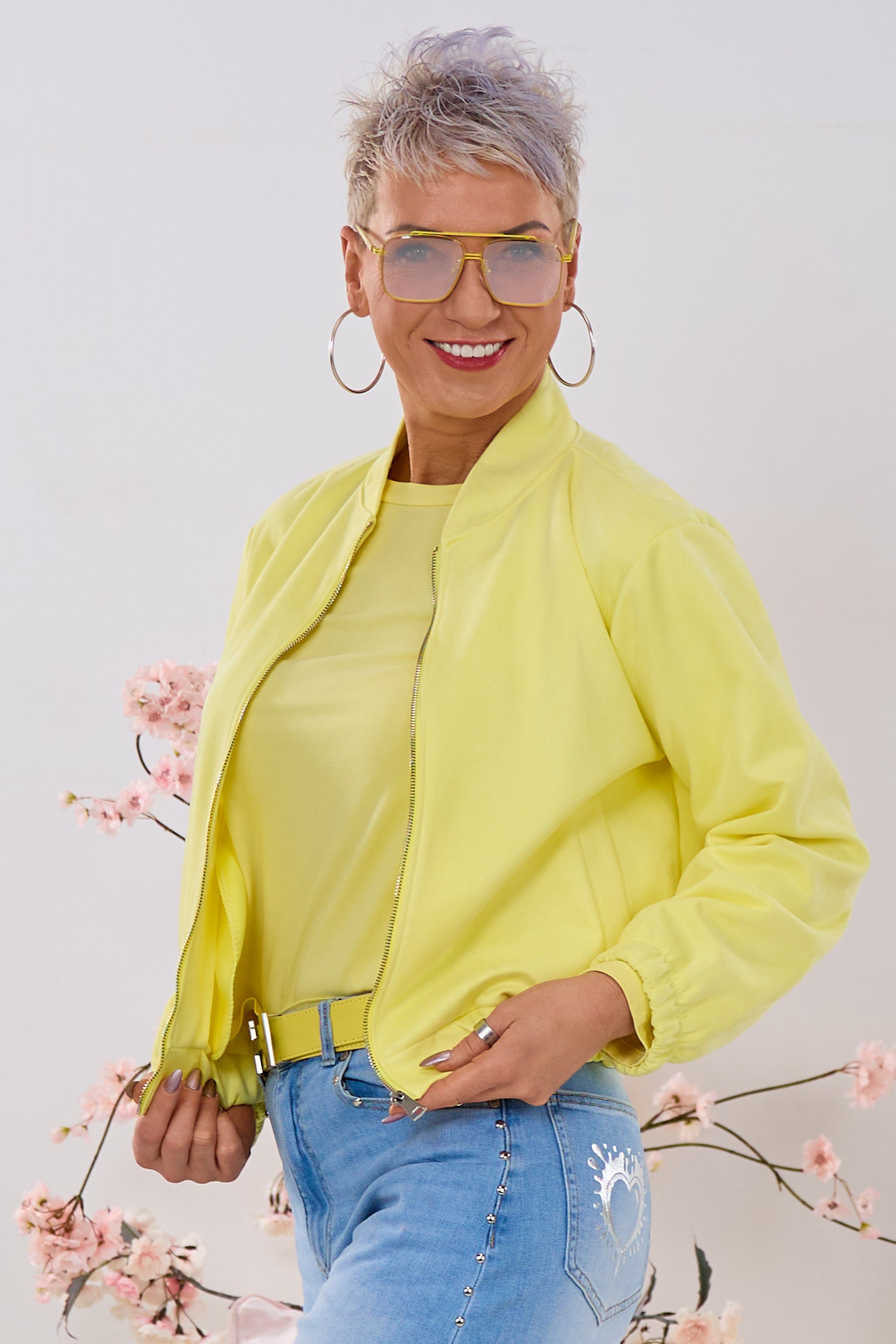 Blouson in Waschleder-Optik, gelb