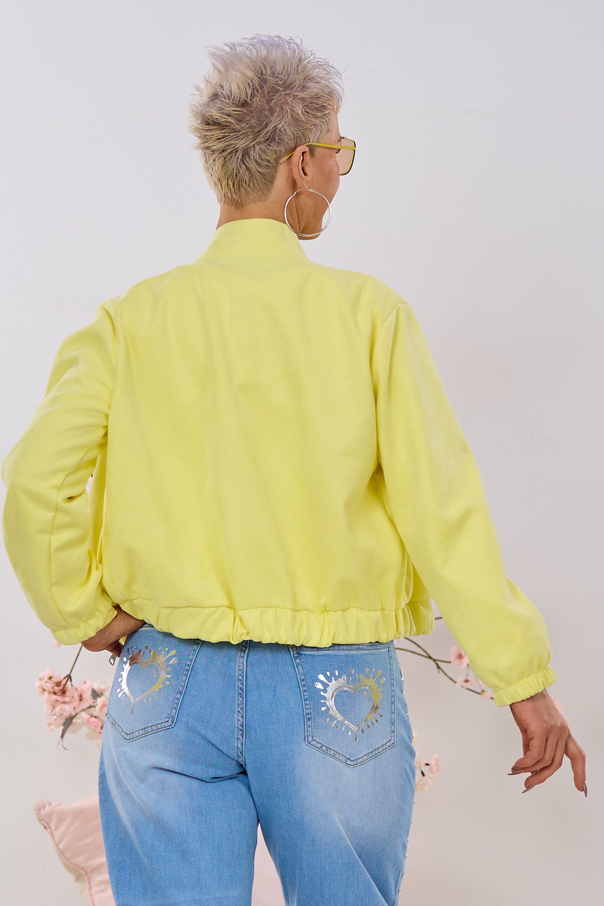 Blouson in Waschleder-Optik, gelb