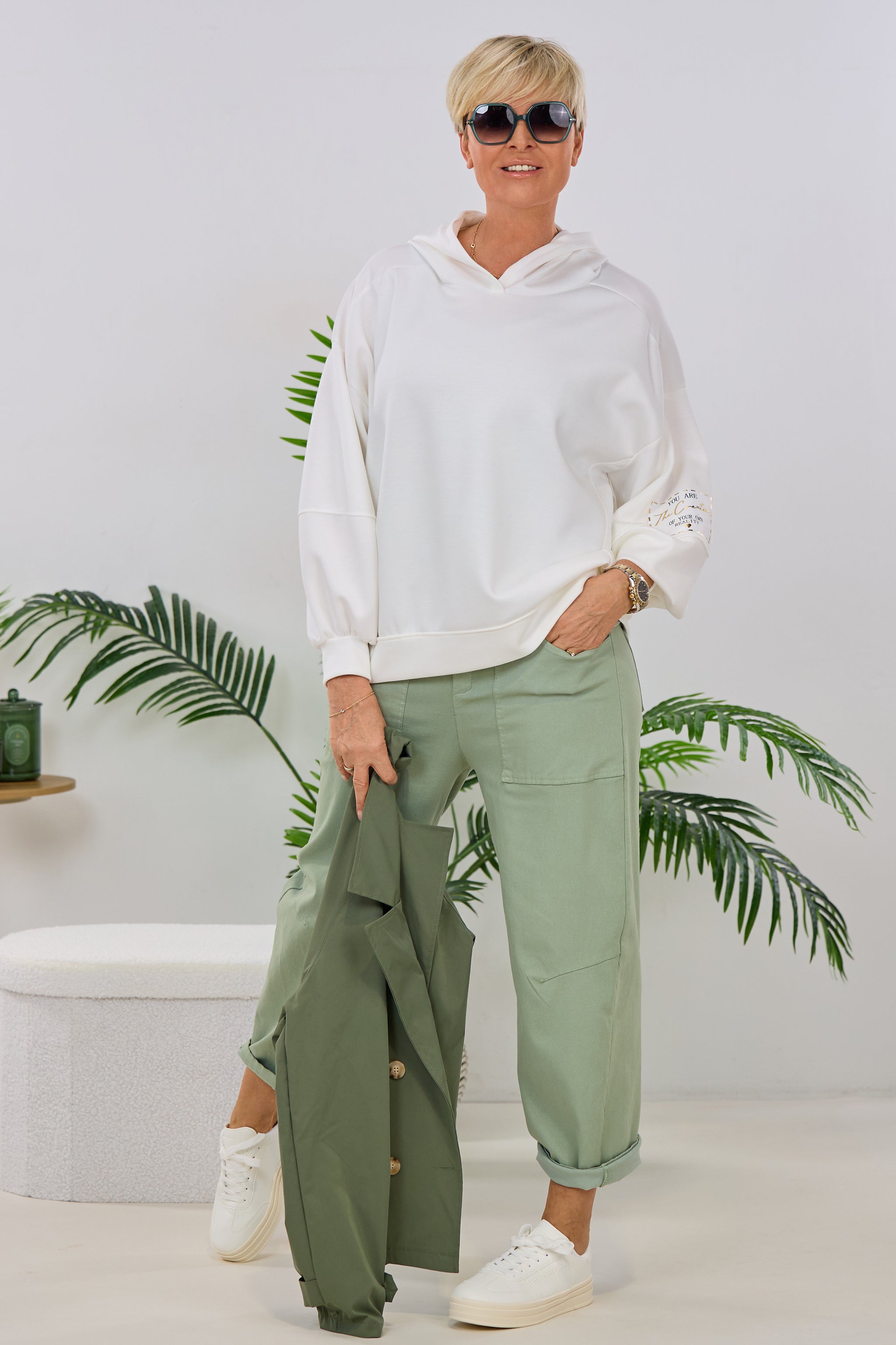 Cozy Basic Hoodie, ecru