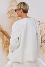 Blazer in Waschleder-Optik, ecru