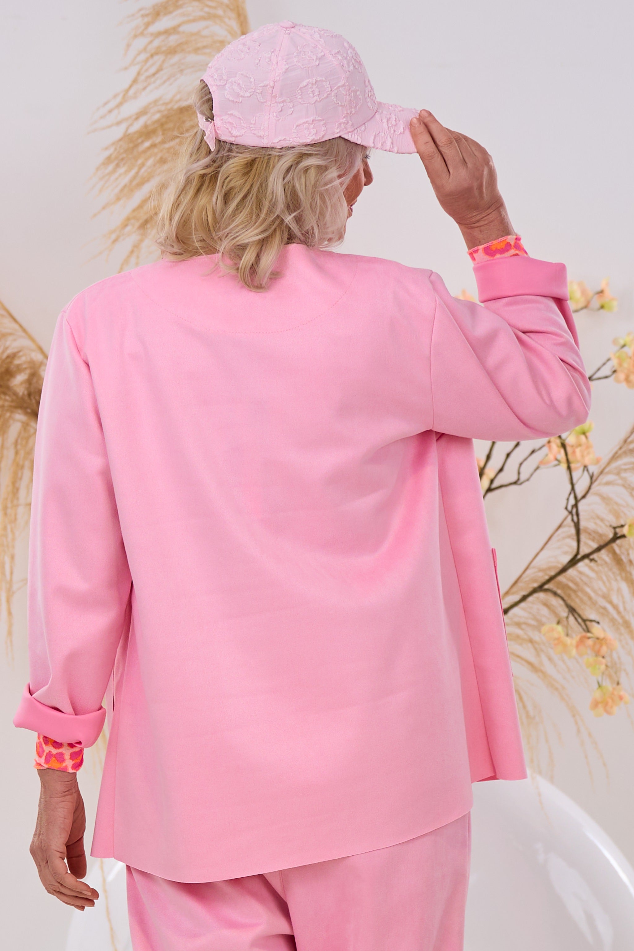 Blazer in Waschleder-Optik, rosa