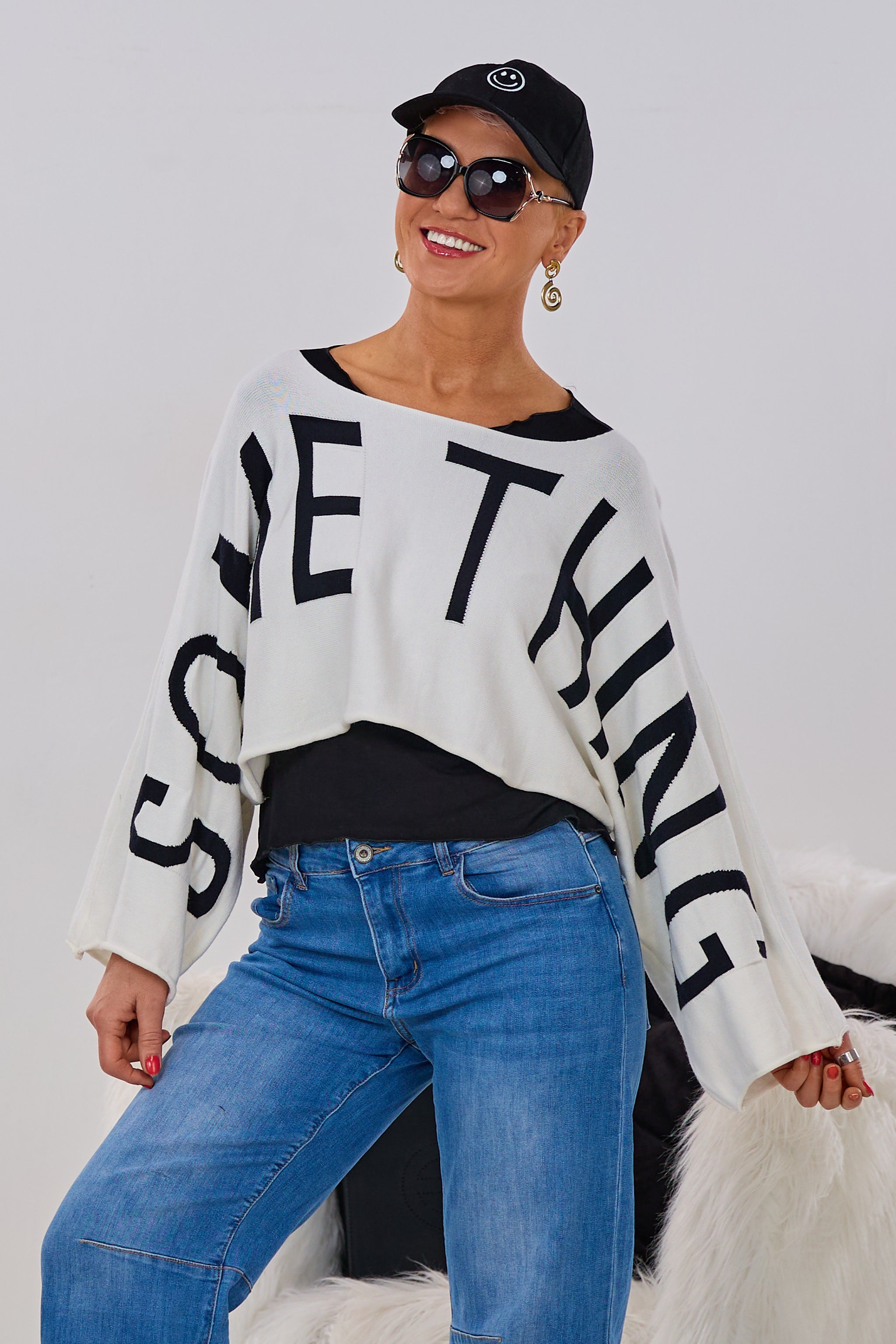 Further Cropped Sweater SOMETHING, white