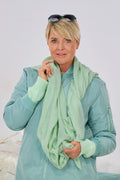 Viscose-Tuch mit kurzen Fransen, lindgrün