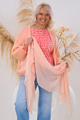 Viscose scarf with short fringes, apricot