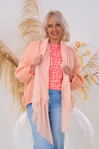 Viscose scarf with short fringes, apricot