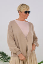 Wickel-Strickjacke, taupe