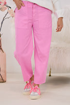 Uni Hose mit aufgesetzten Taschen, rosa