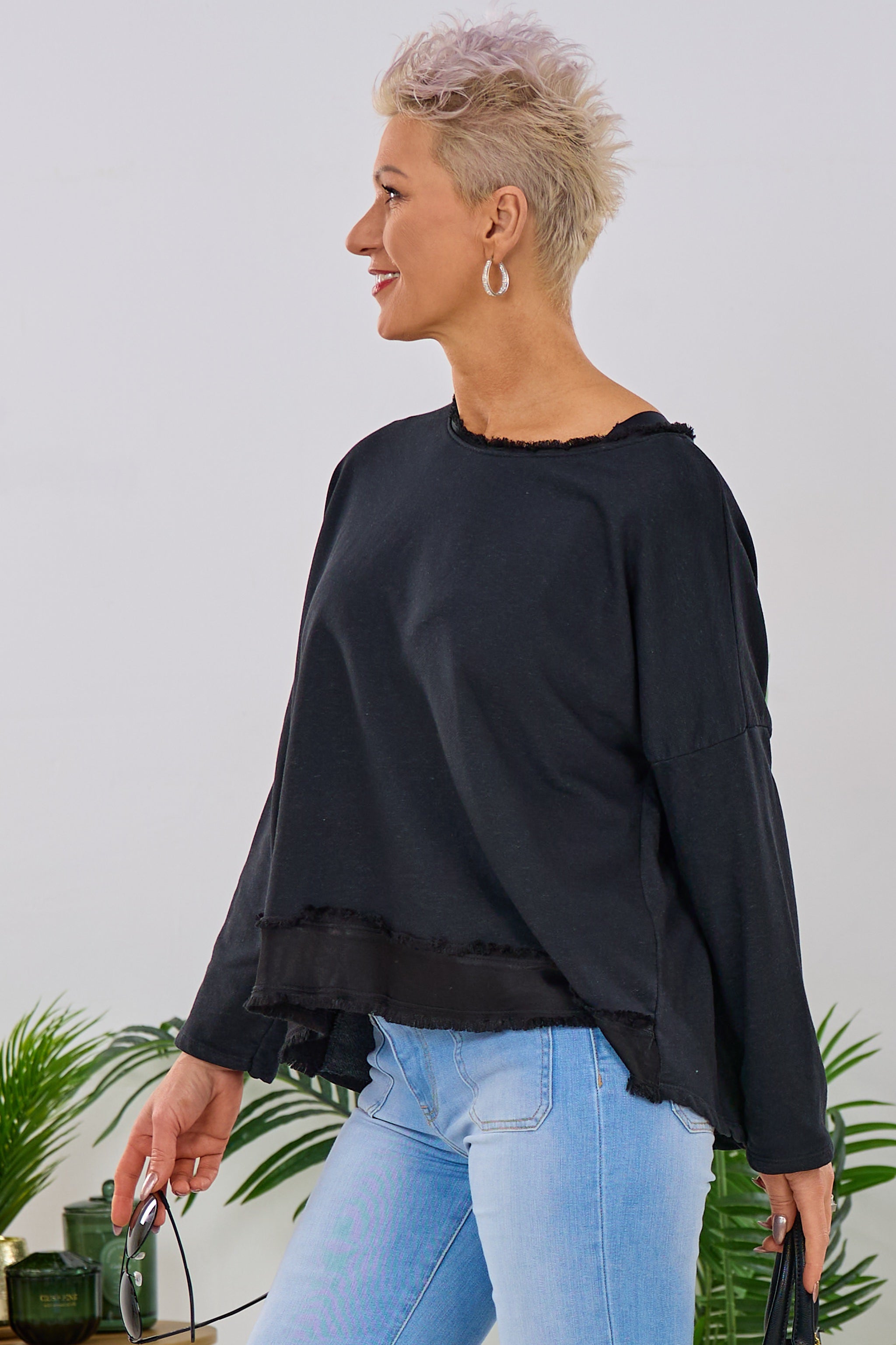 Sweaty mit glänzendem Abschluss, schwarz